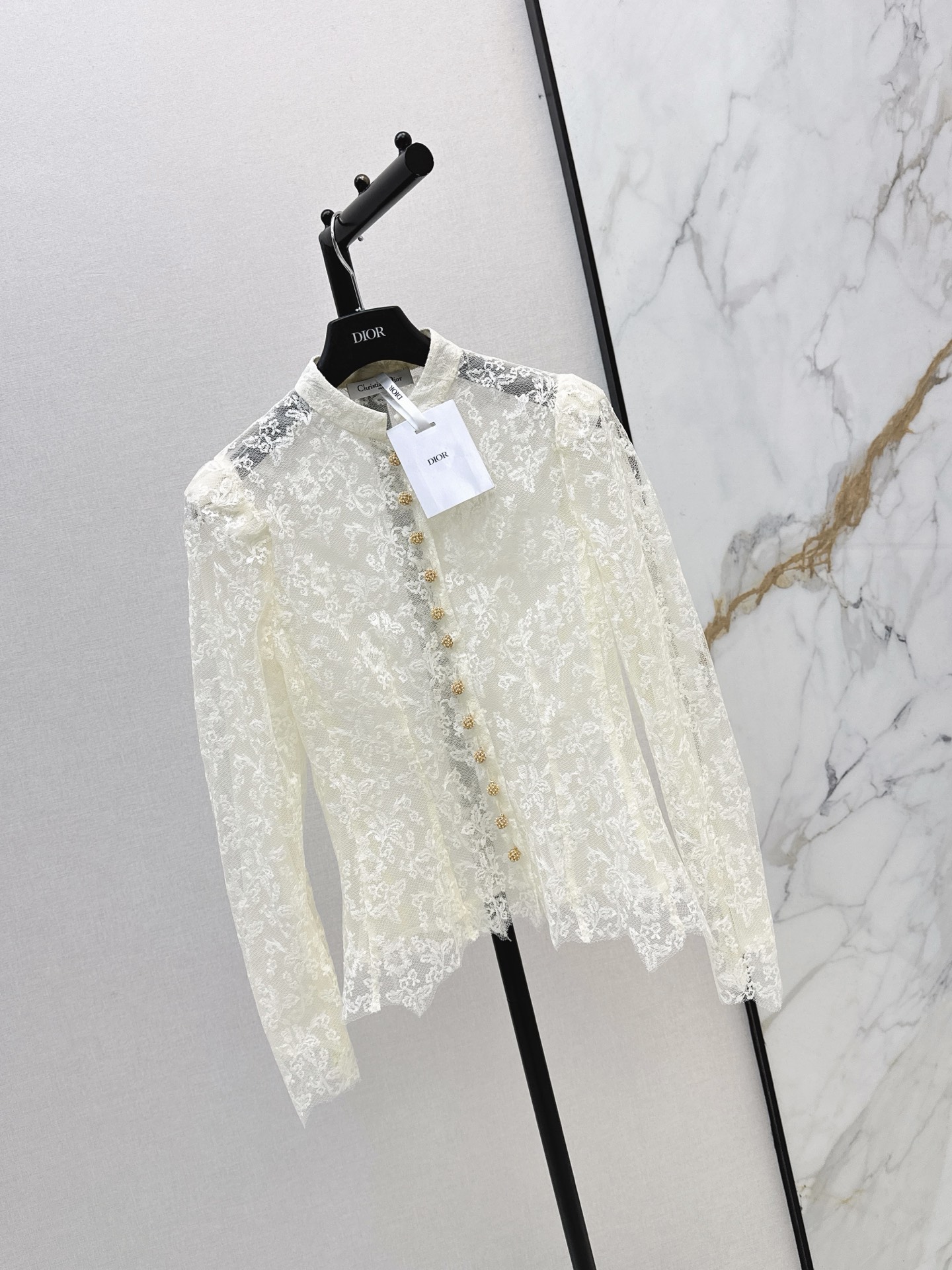 CD 26ss lace ruffle shirt