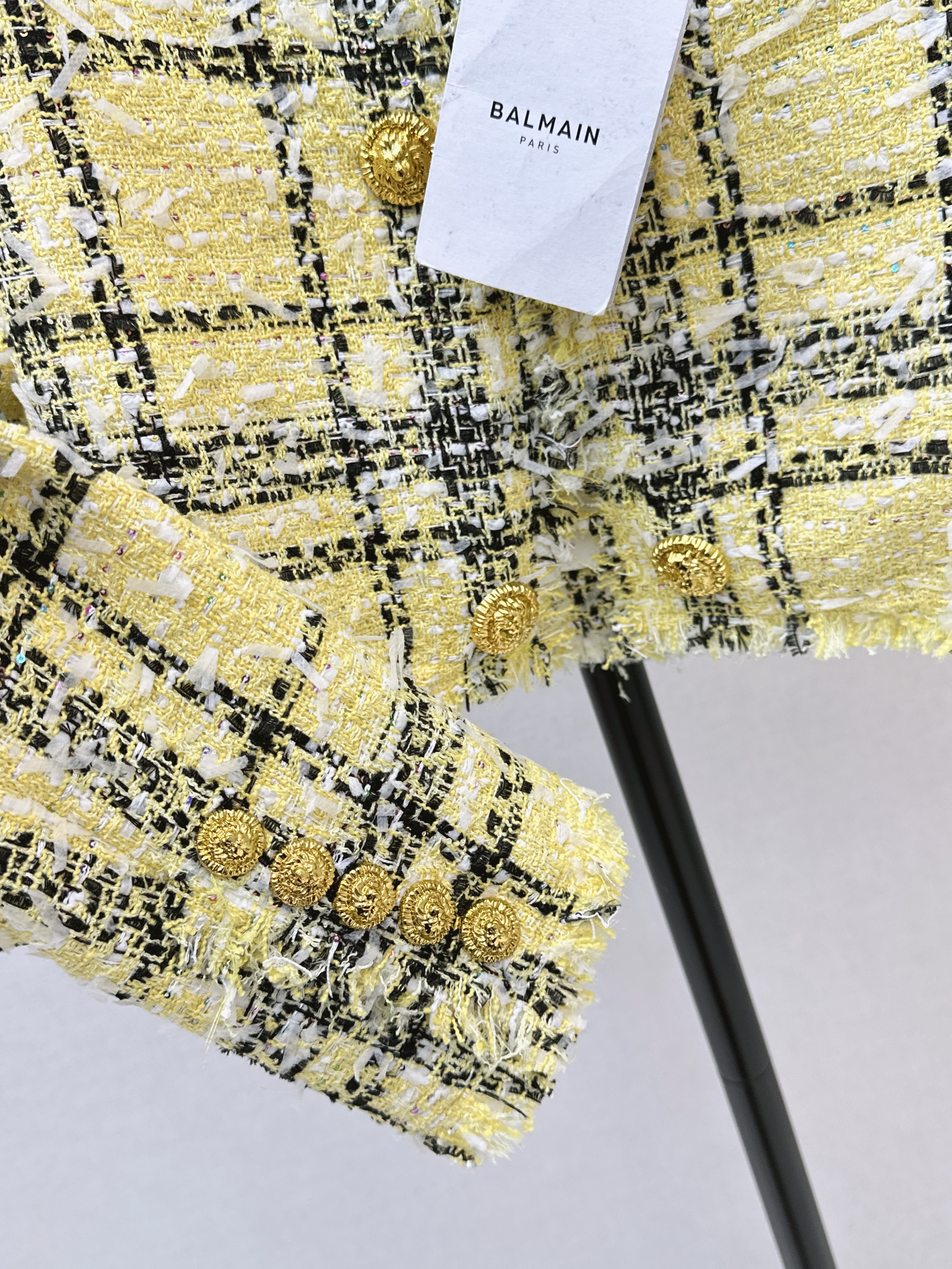 Bal 26ss check tweed jacket