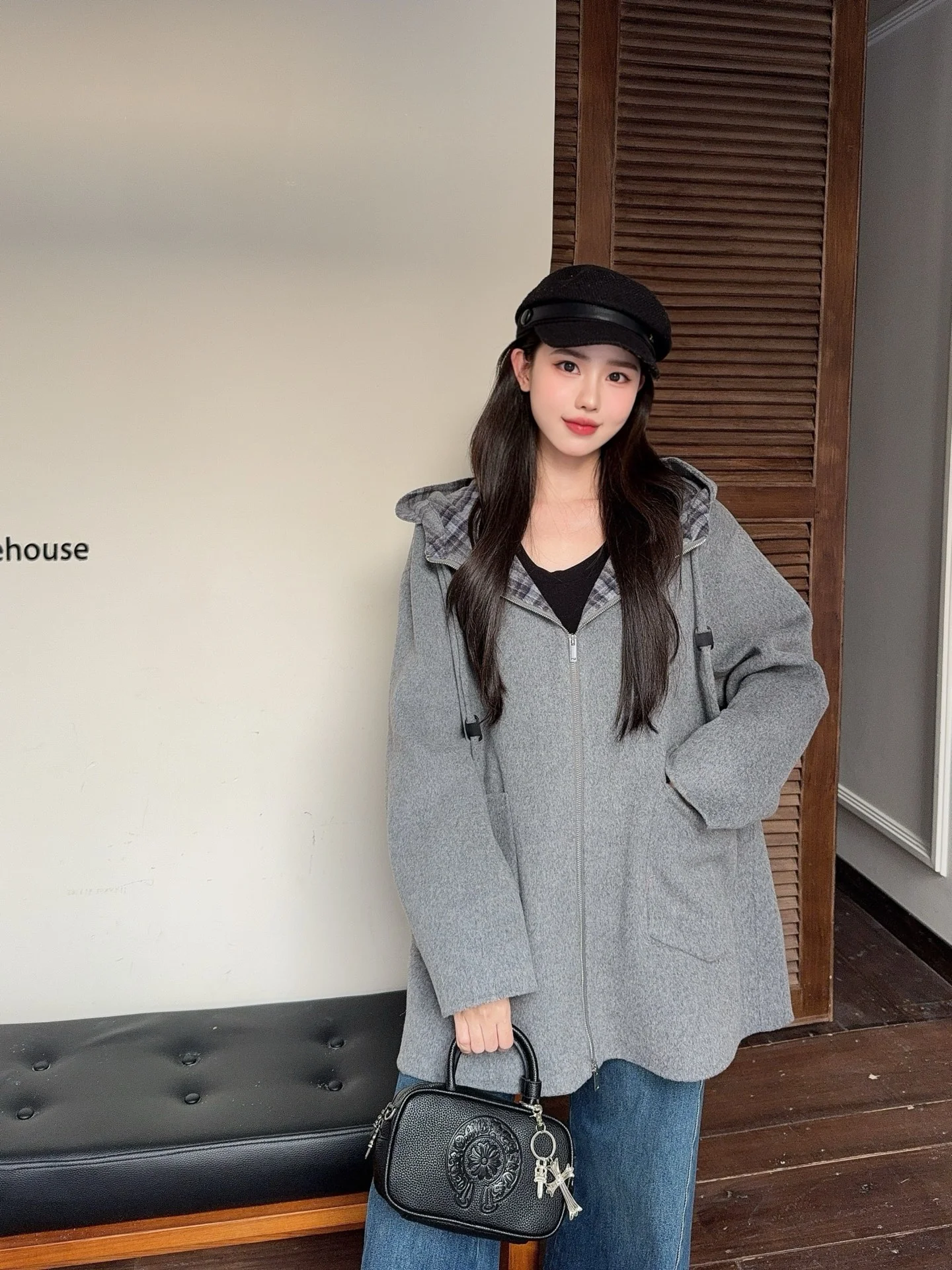 Celi 26ss hooded woolen jacket