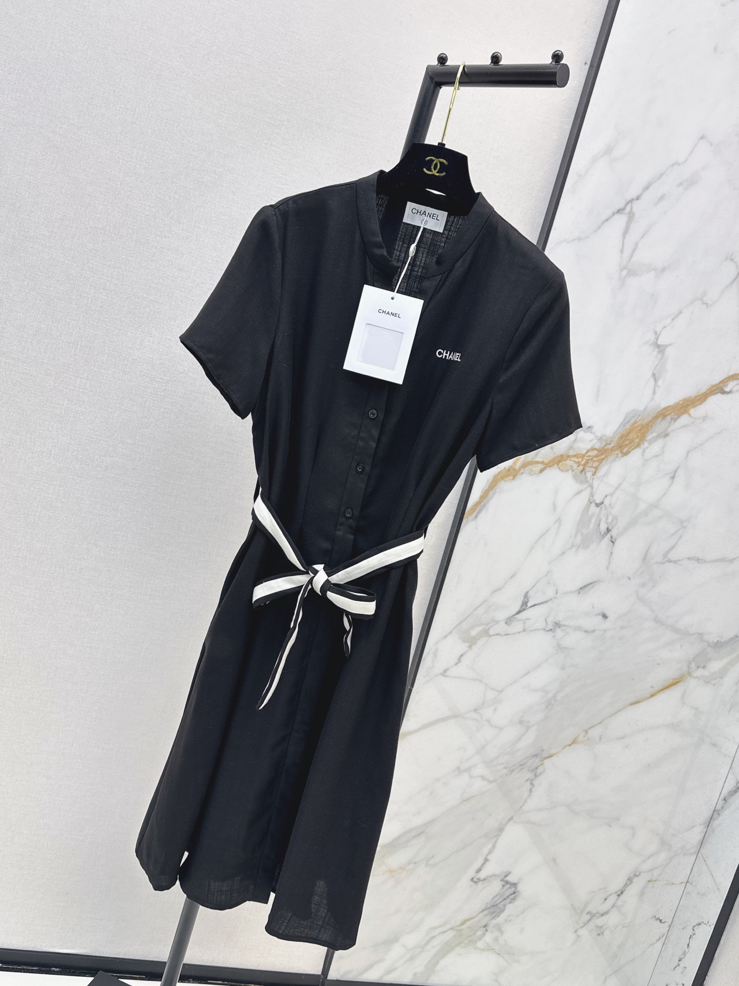 Chan 26ss belted shirt dress