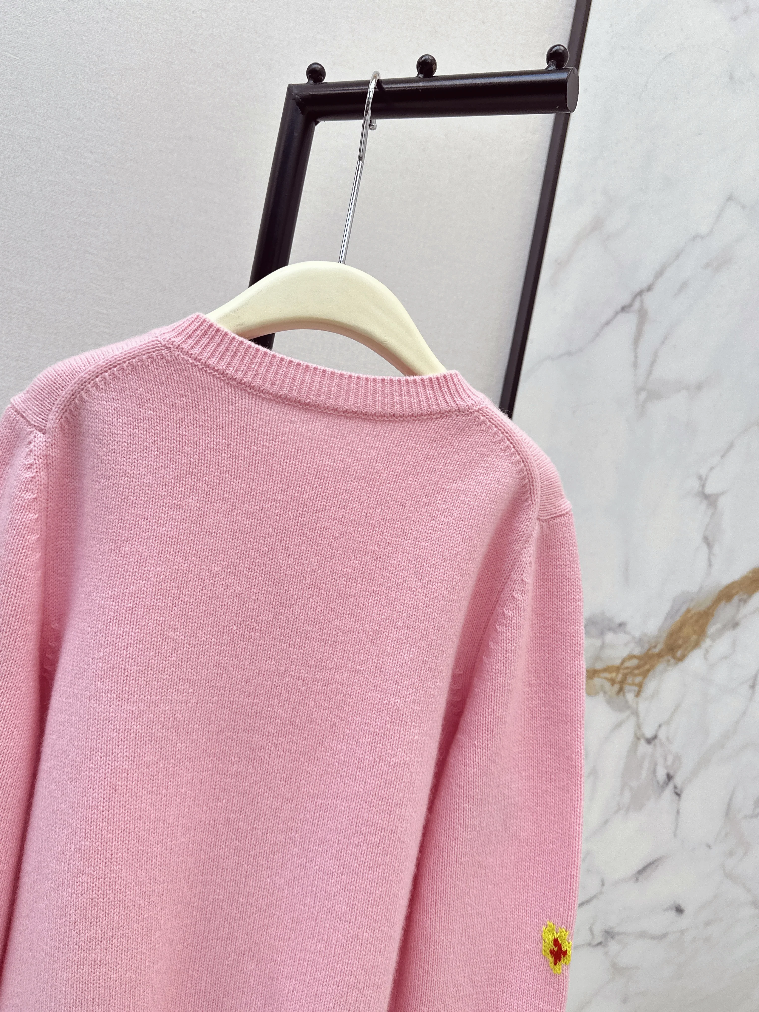 Erdo 26ss intarsia cashmere cardigan