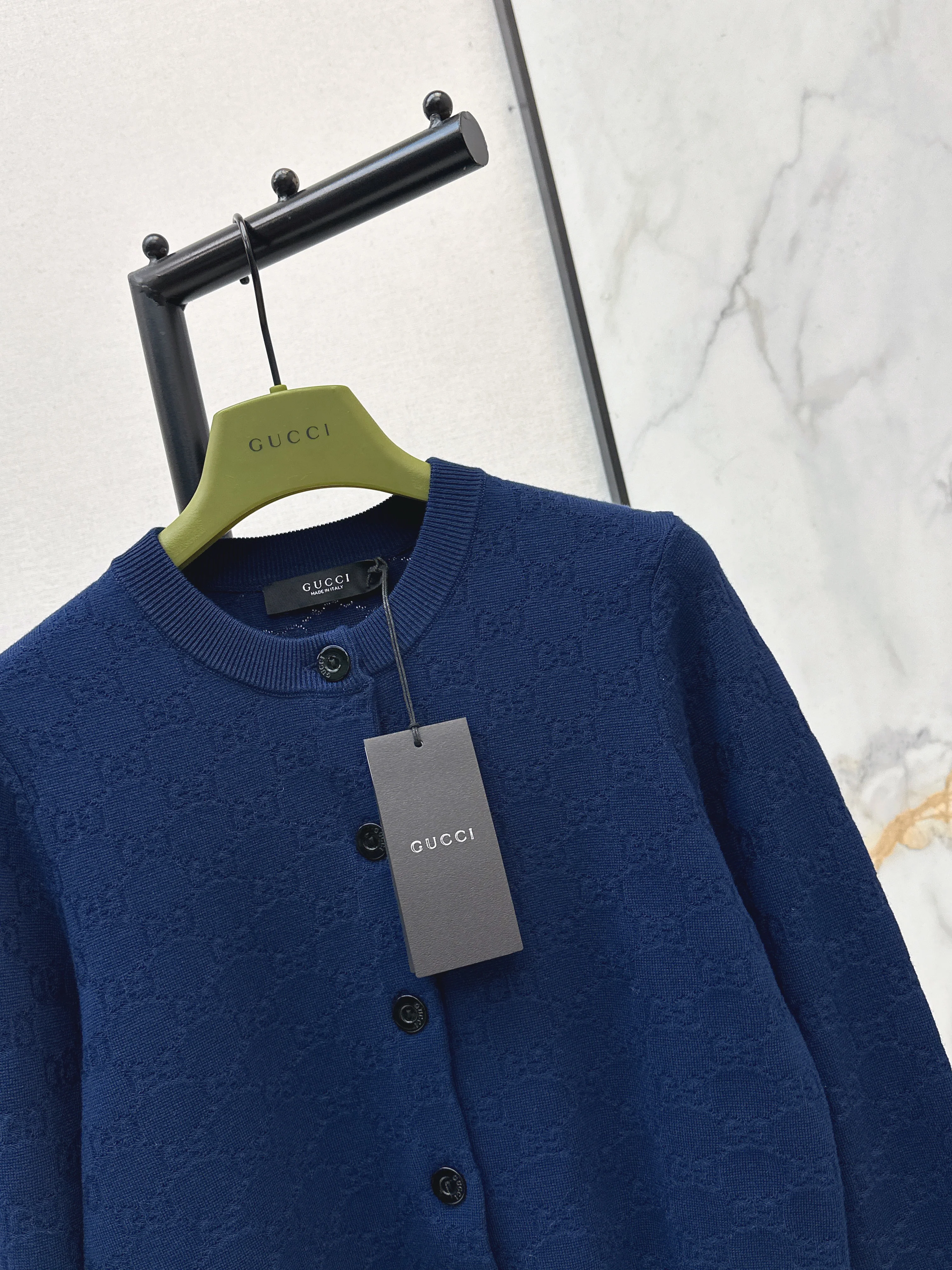 Gucc 26ss jacquard knitted cardigan