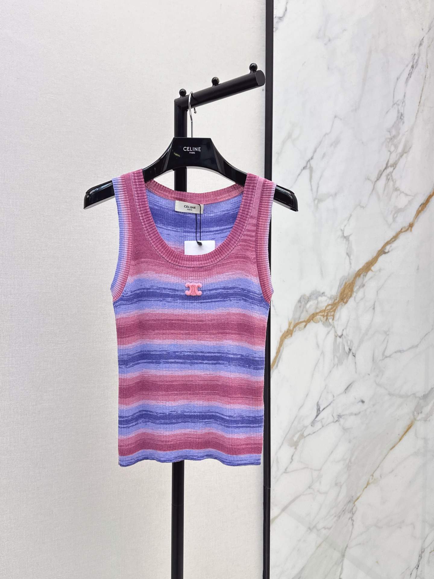 Celi 26ss stripe knit vest