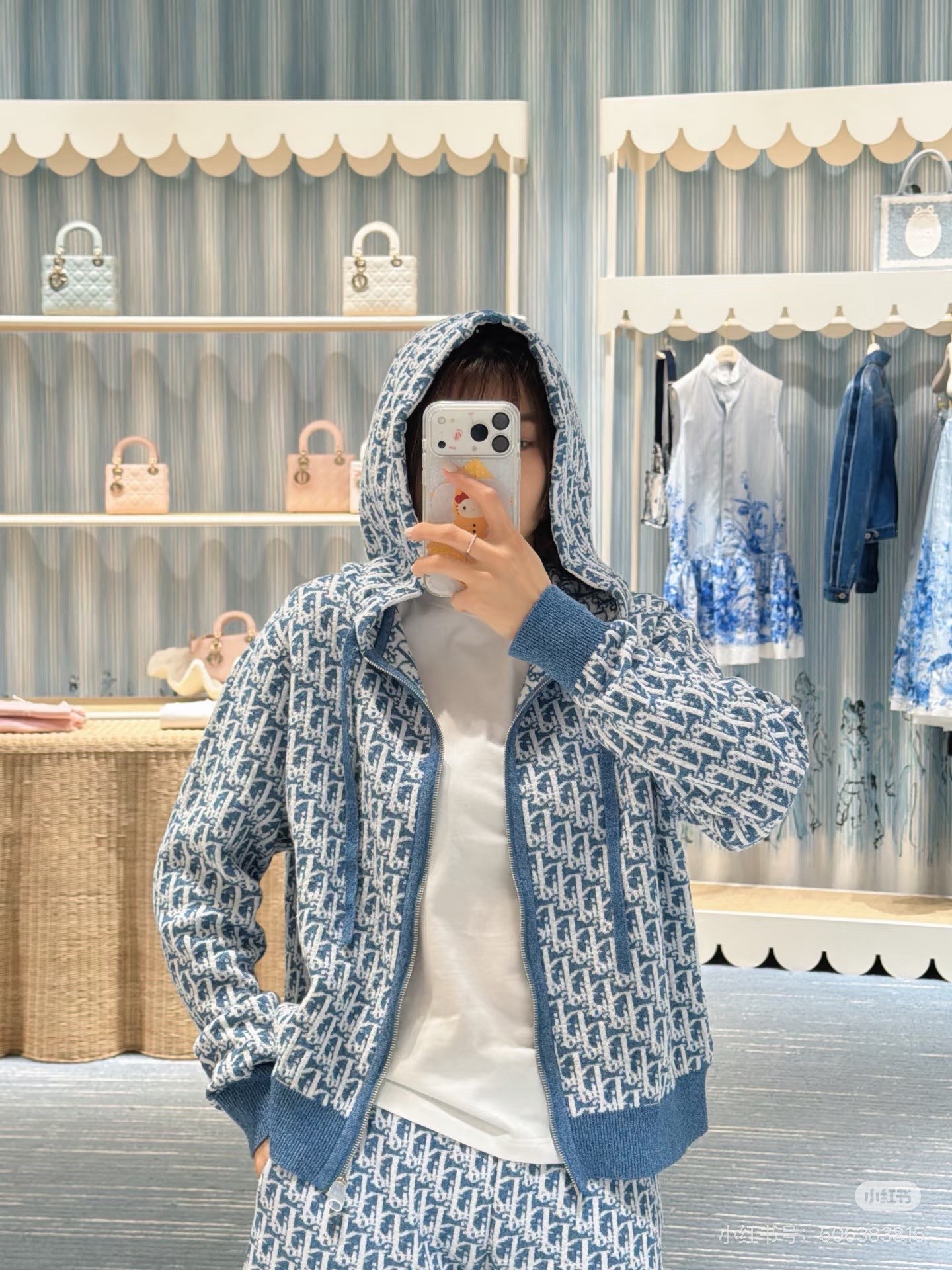 CD 26ss jacquard knit hooded jacket