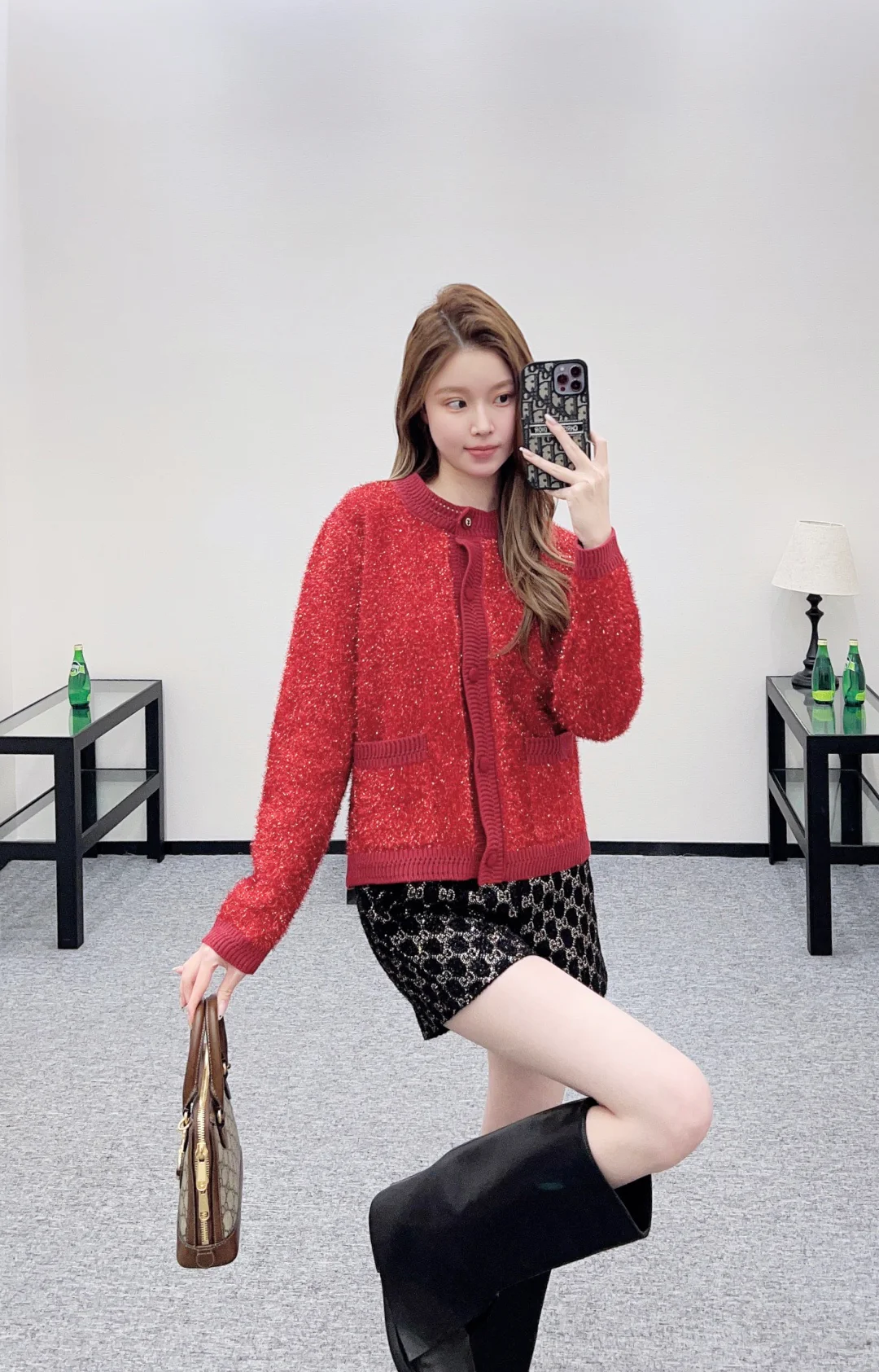Gucc 26ss bling knit cardigan