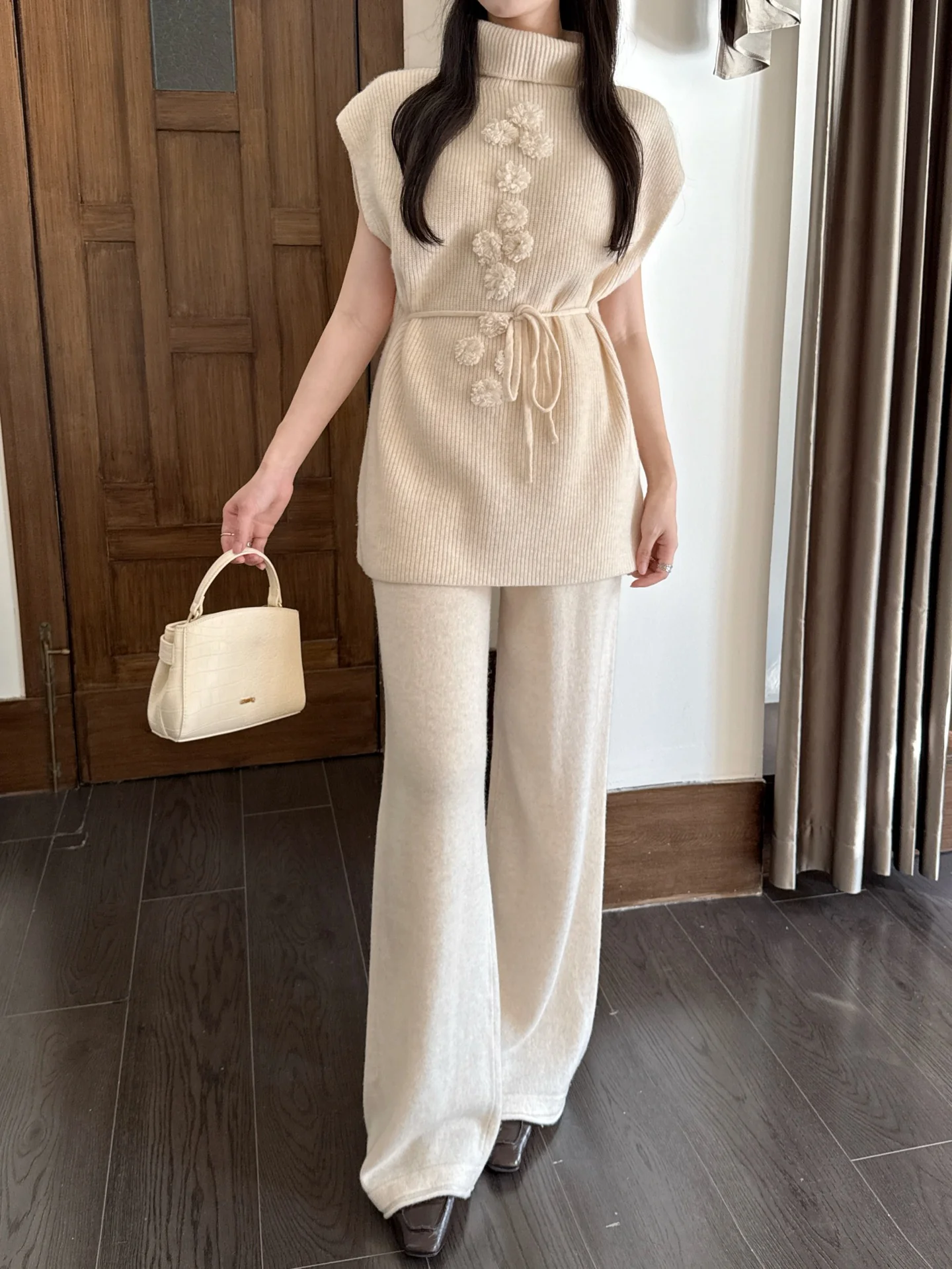 Chan 25fw sleeveless sweater pants set