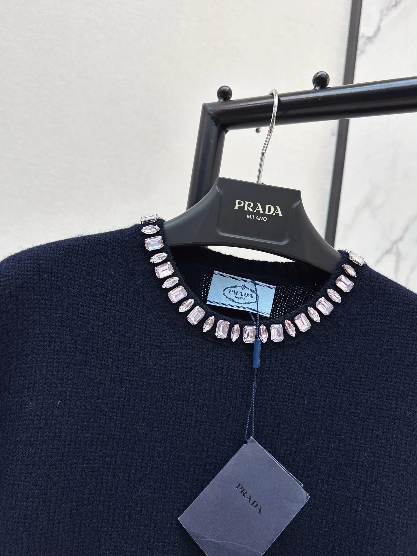 Prad 25fw rhinestone sweater