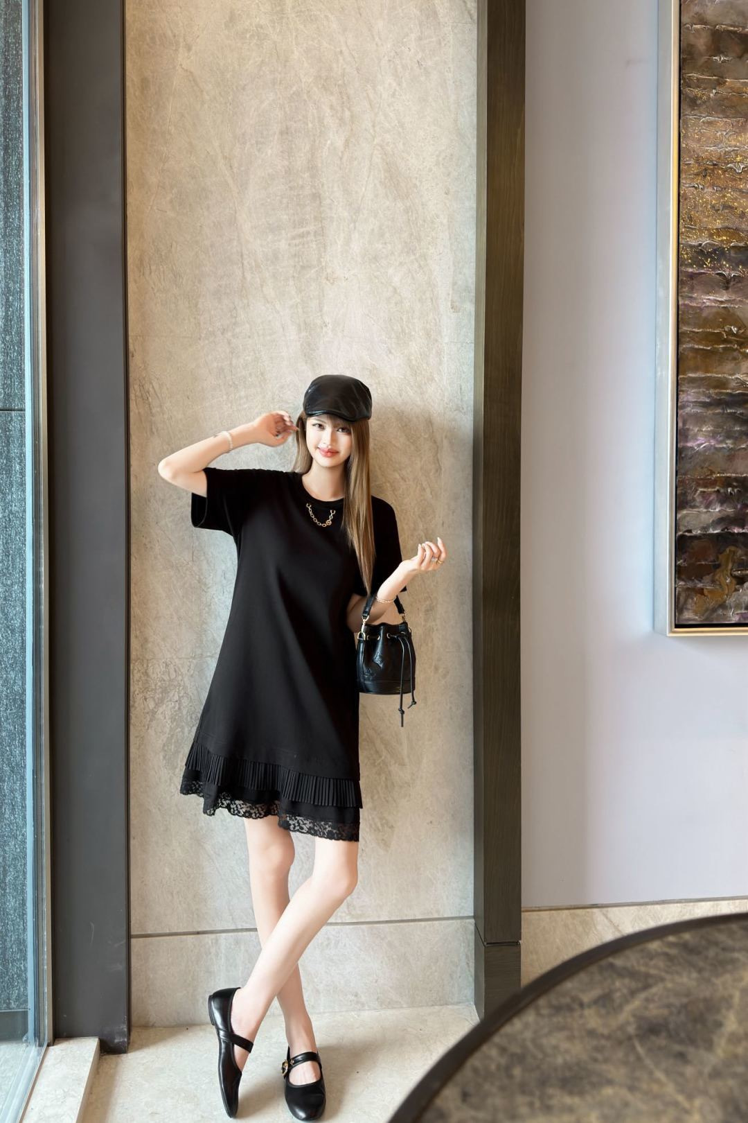 Loui 26ss contract lace dress