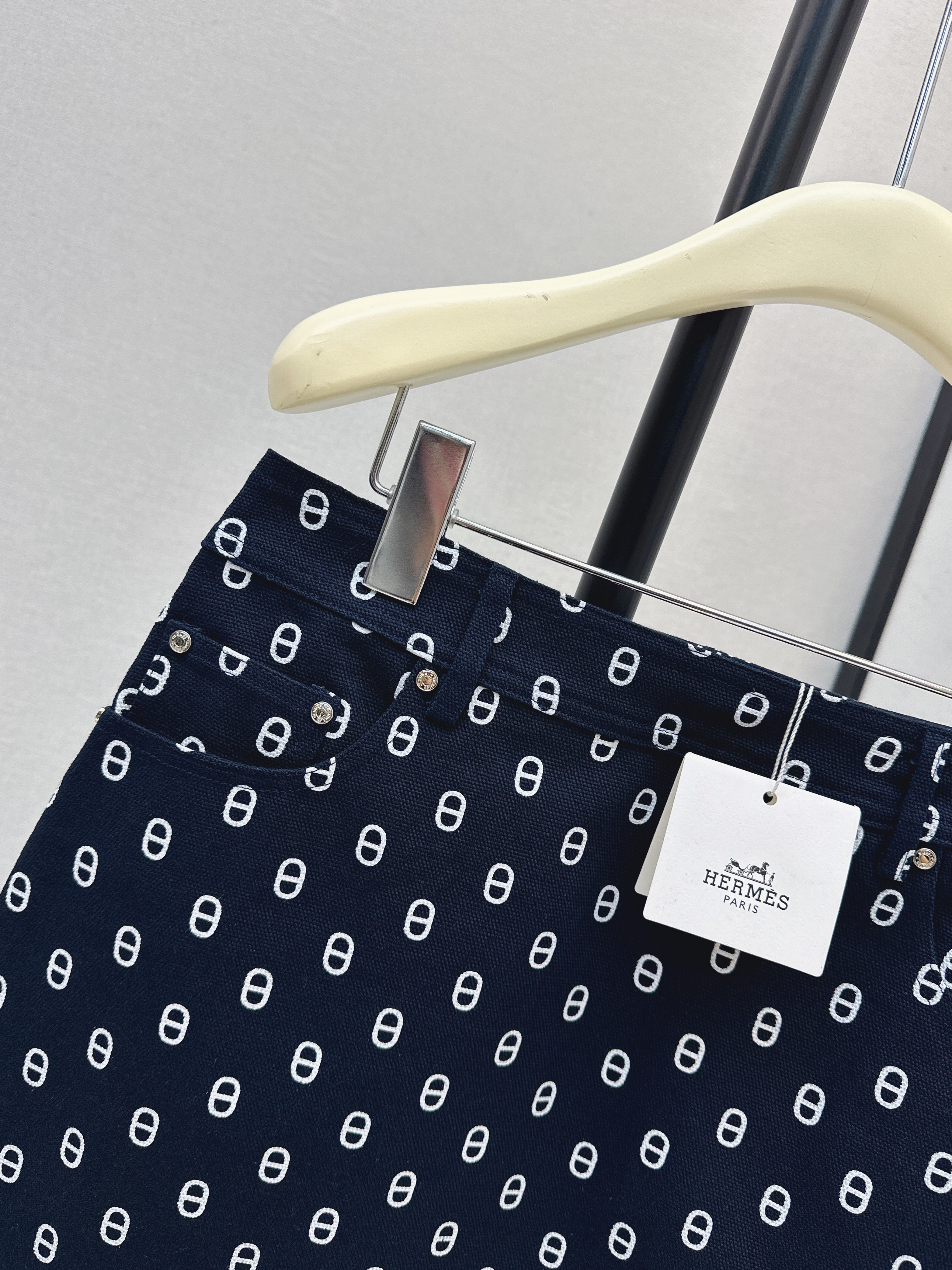 Her 26ss print denim skirt