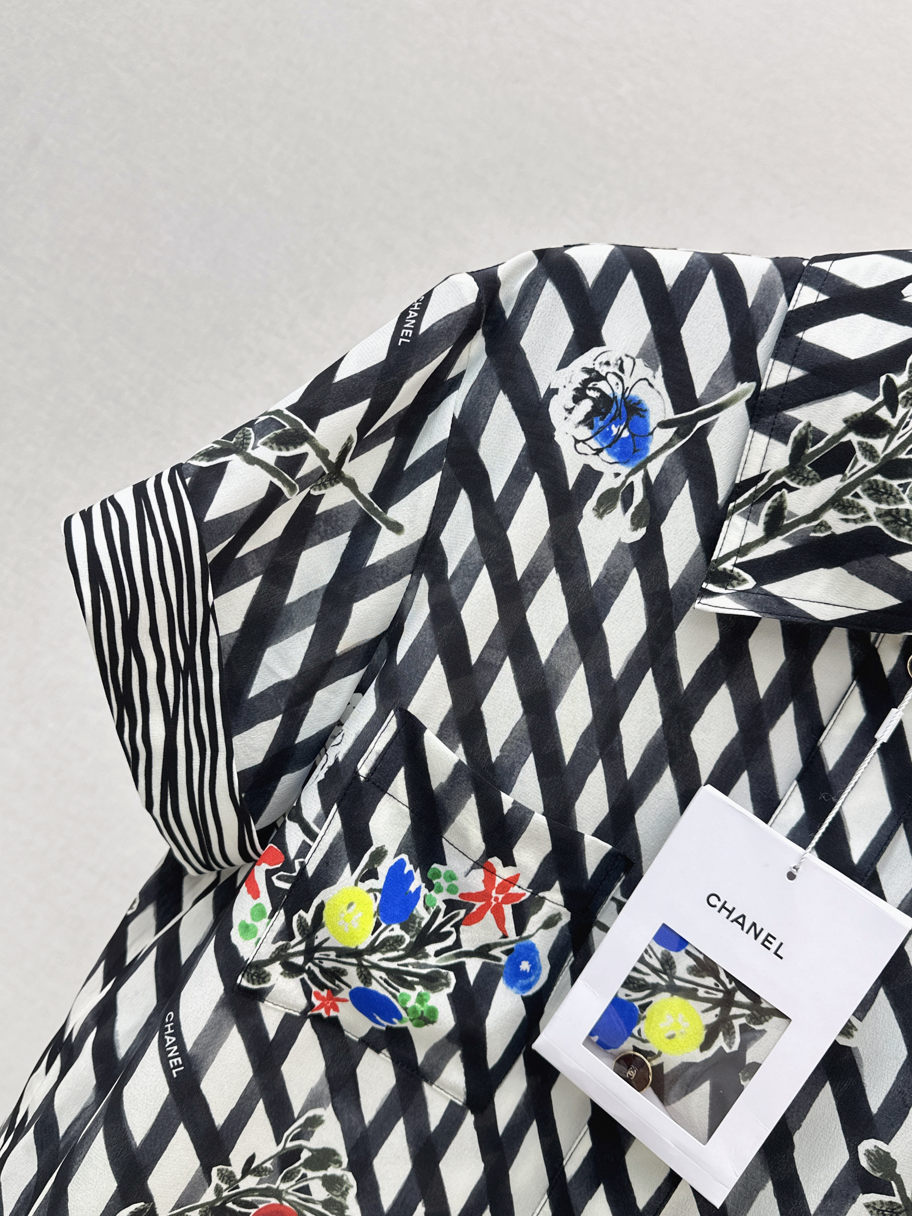 Chan 26ss check print shirt