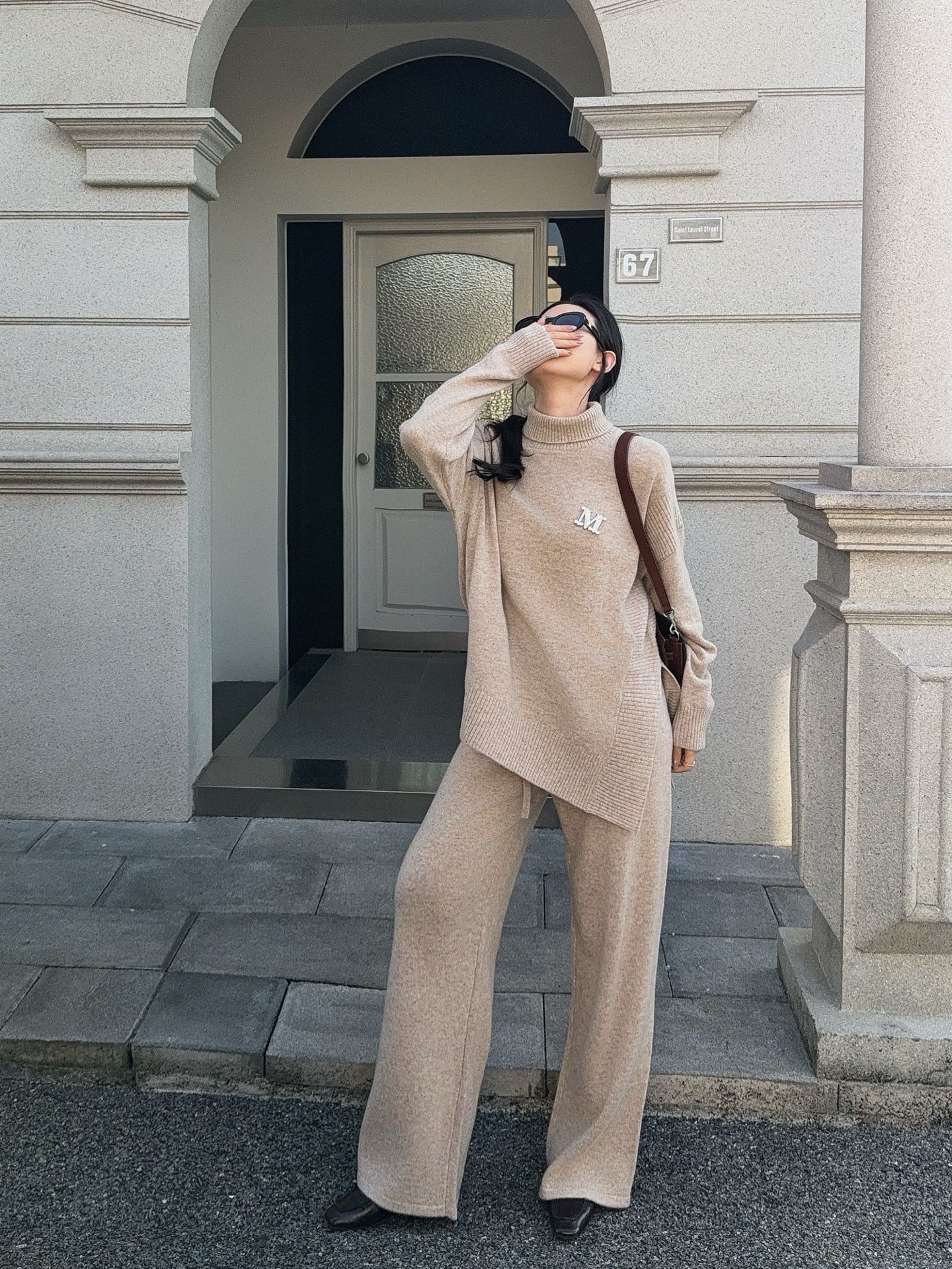 Max 25fw knit high neck sweater+pants outfit sets