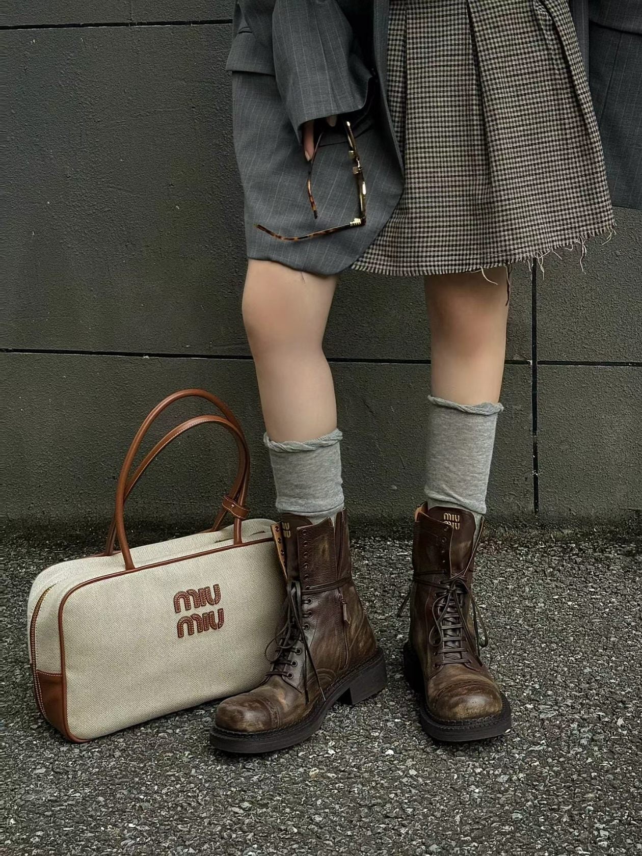 Miu 25fw combat boots