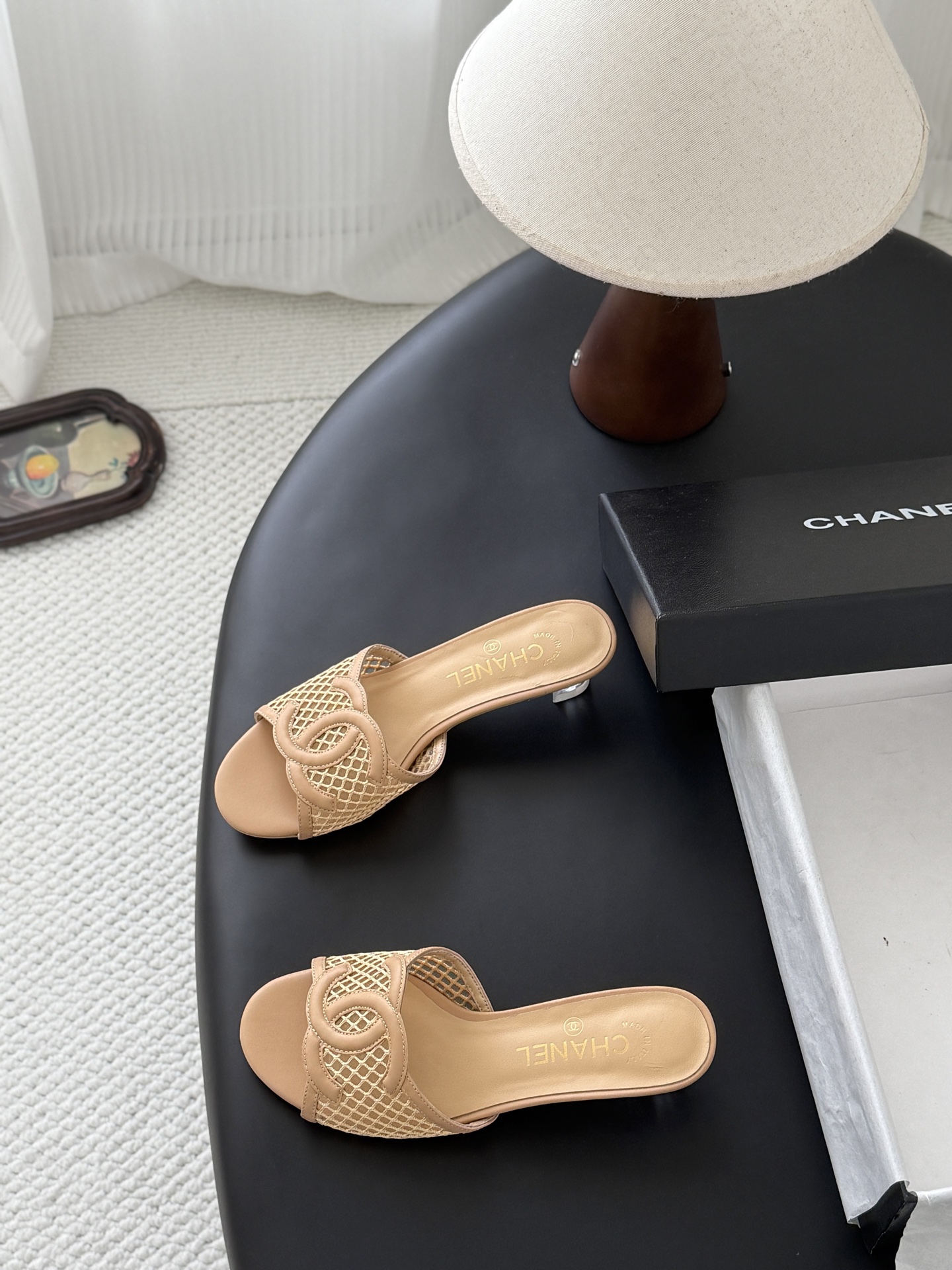 Chan 26P mesh mule sandals