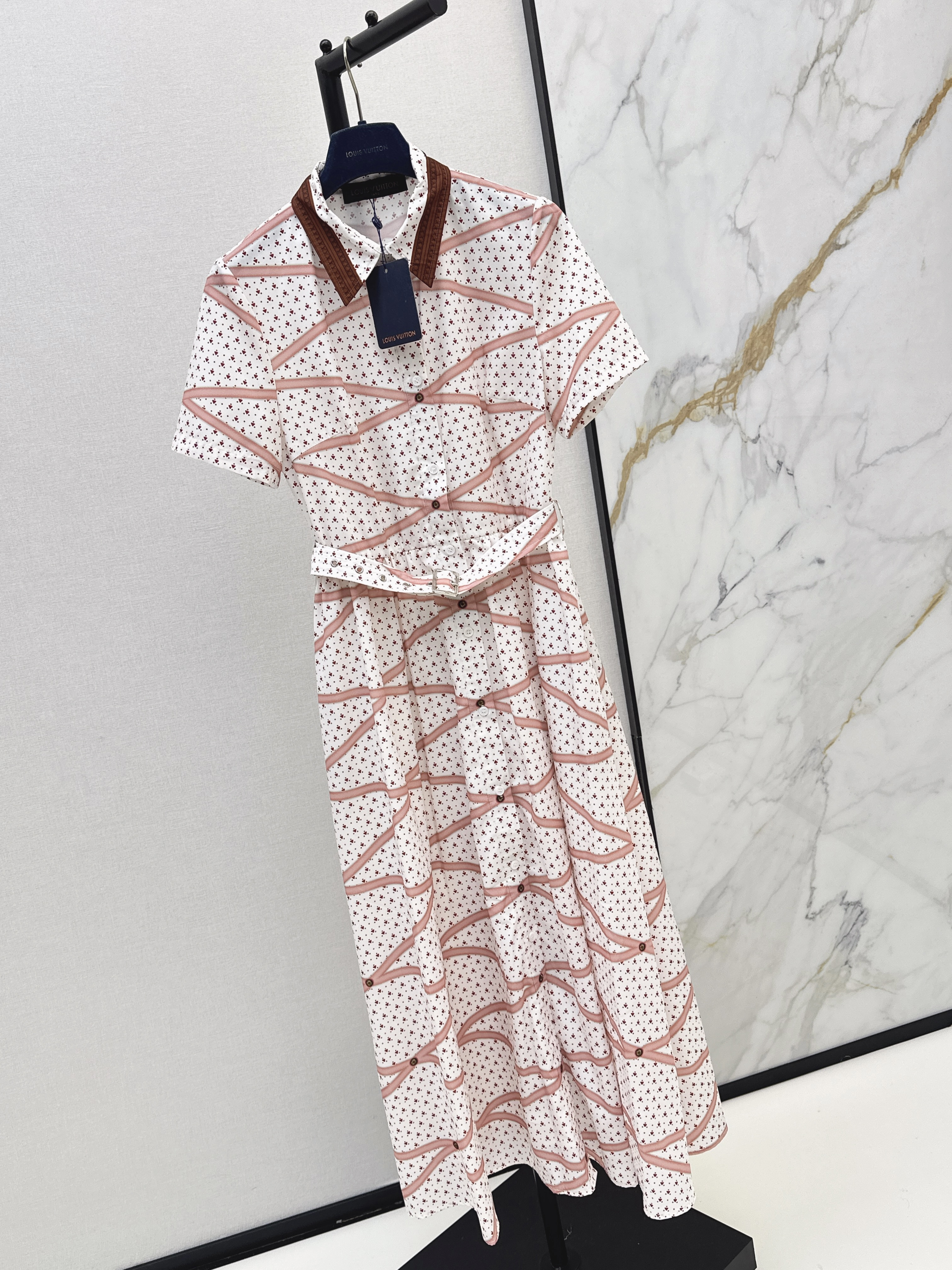 Loui 26ss print belted dress