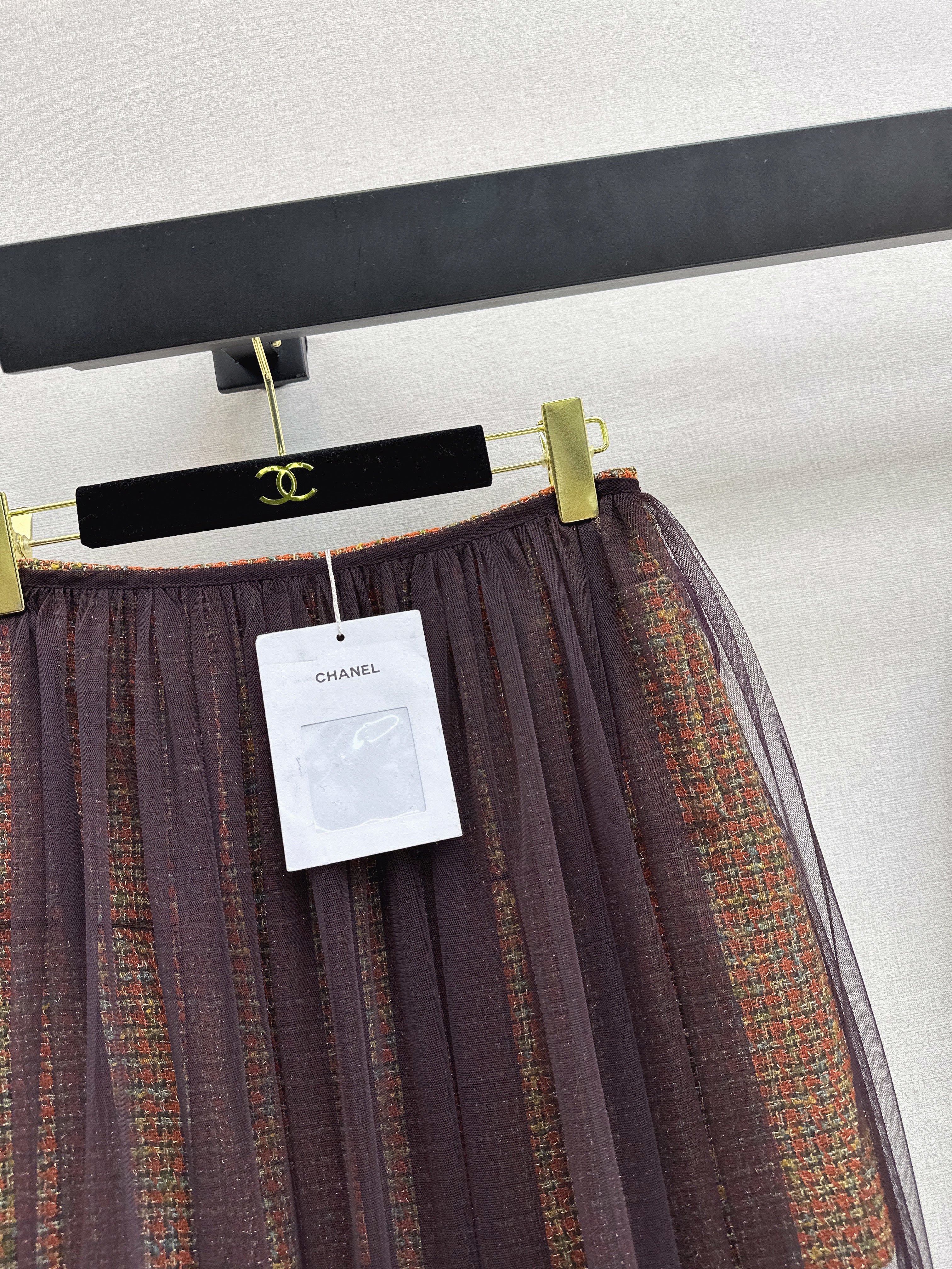 Chan 26ss woven mesh skirt