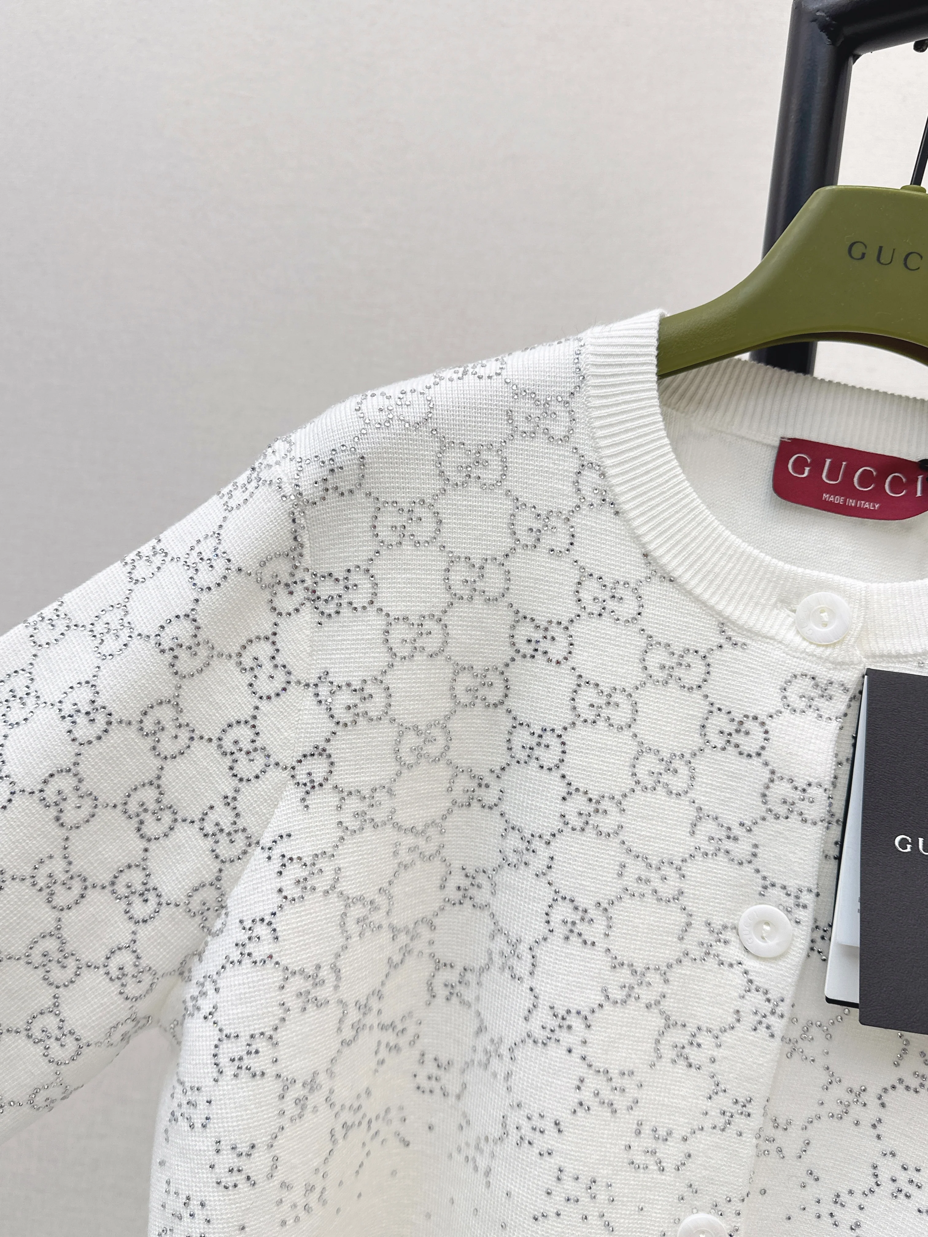 Gucc 26ss jacquard knitted cardigan