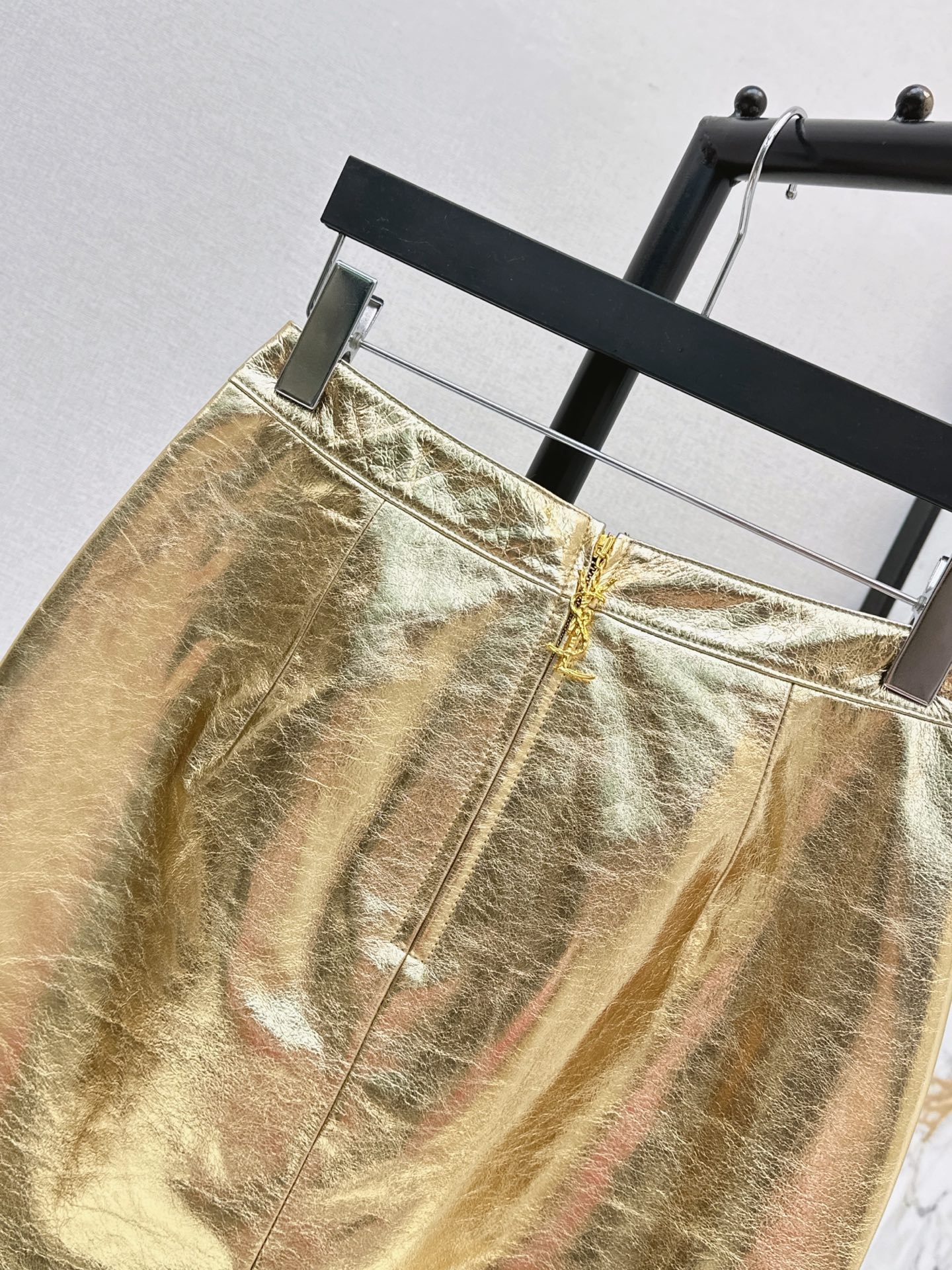 Sain 26ss metal leather skirt
