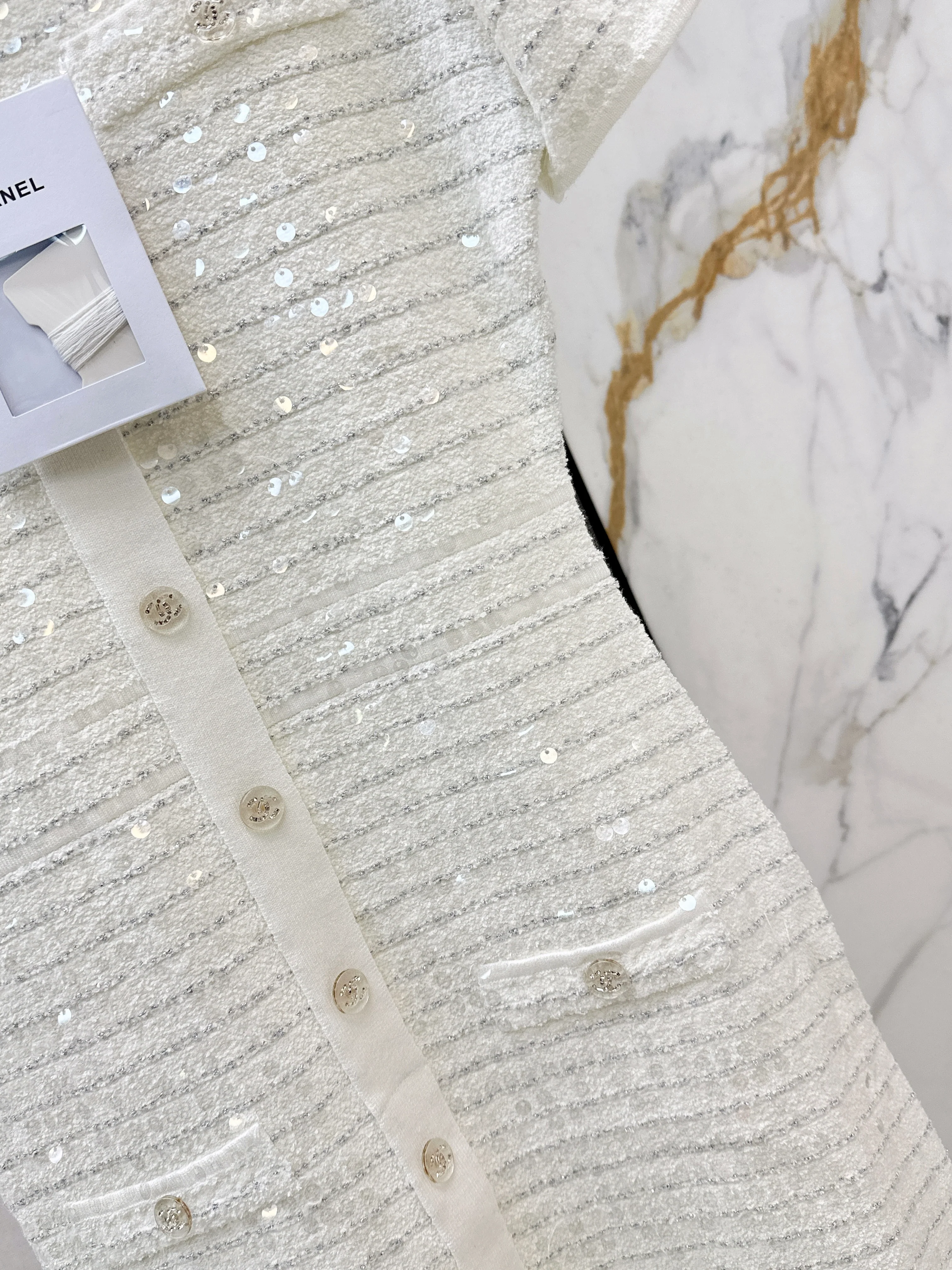 Chan 26ss sequin knitted dress