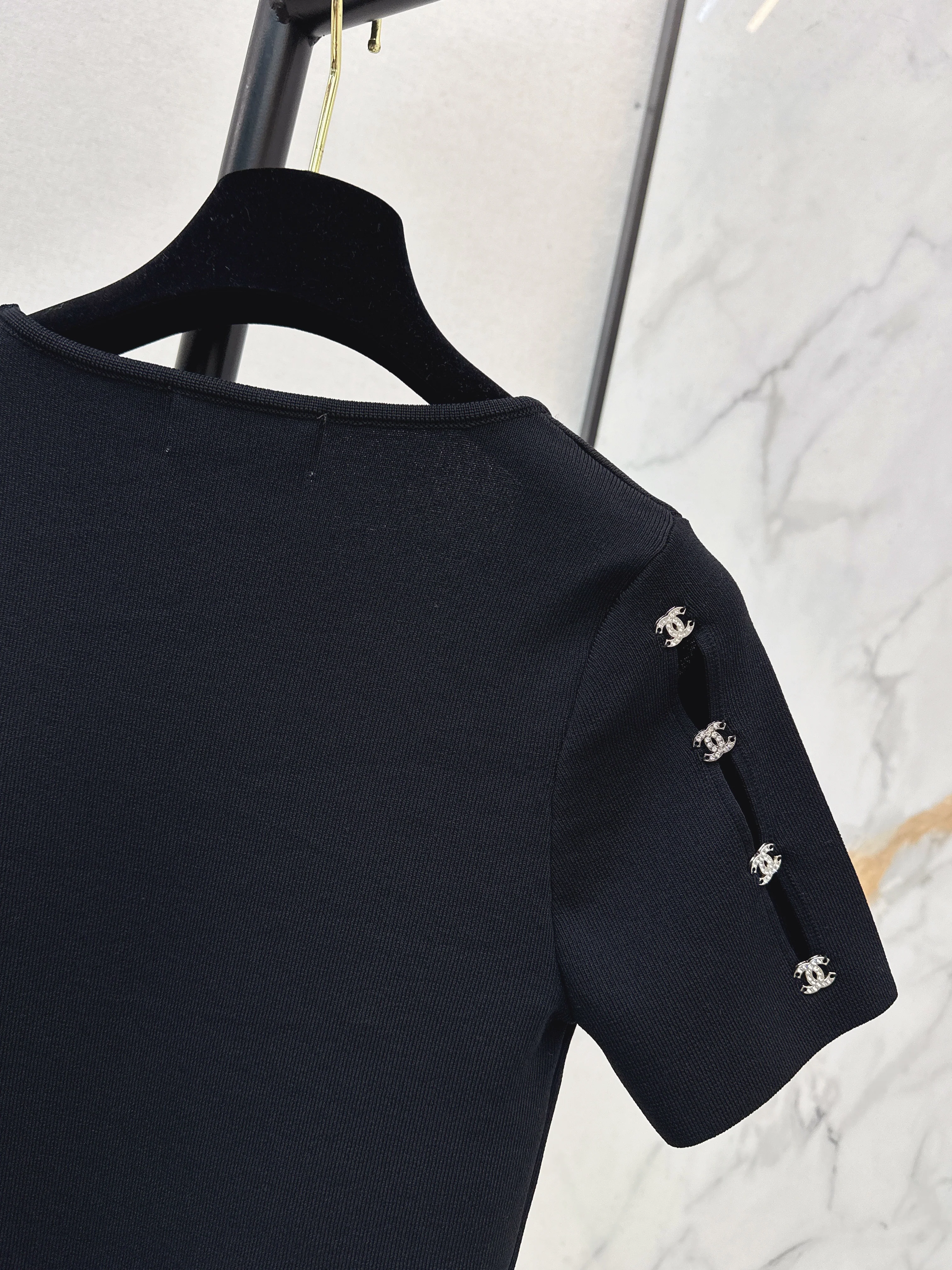 Chan 26ss square collar knitwear