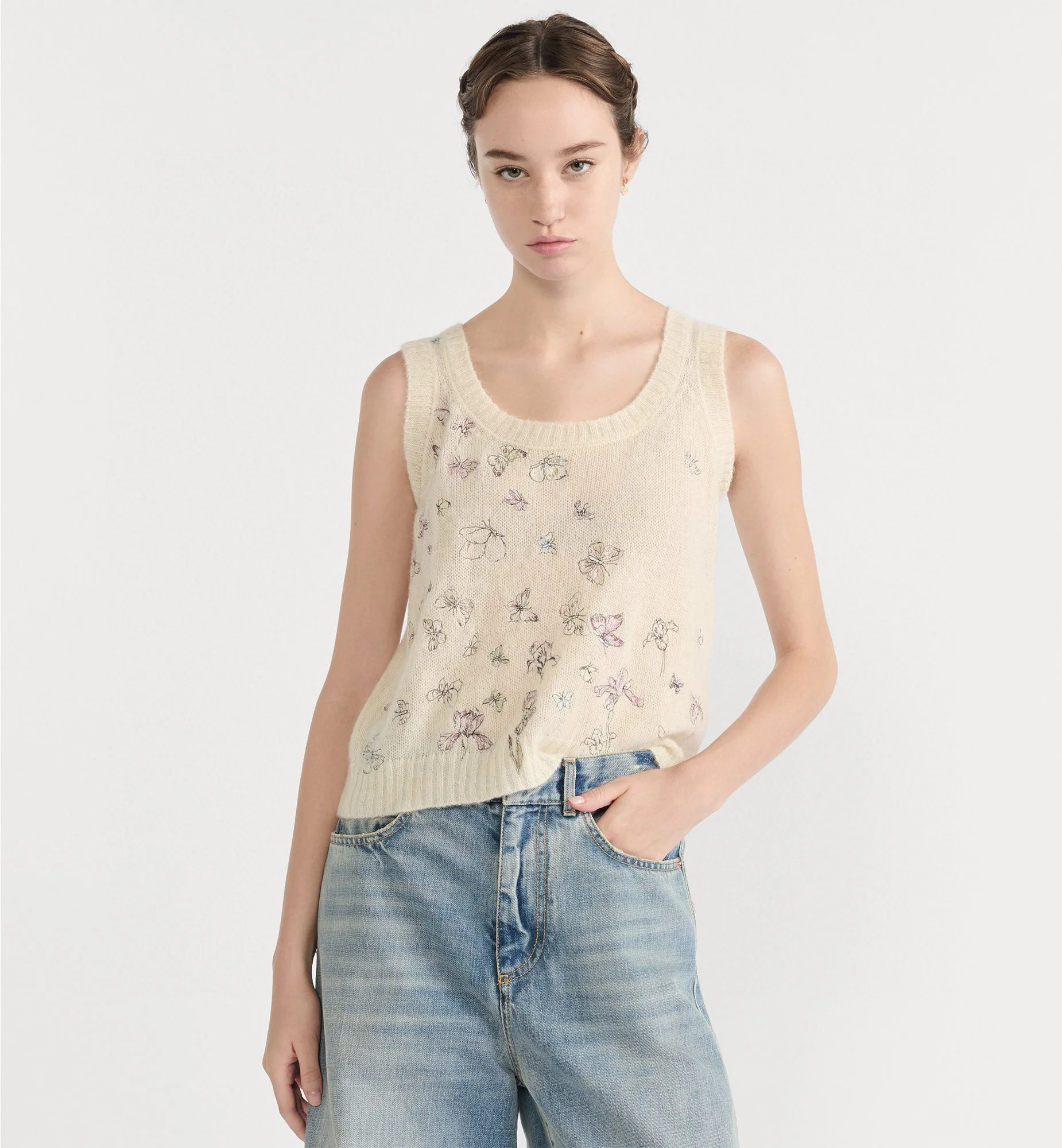 CD 26ss embroidery knit vest