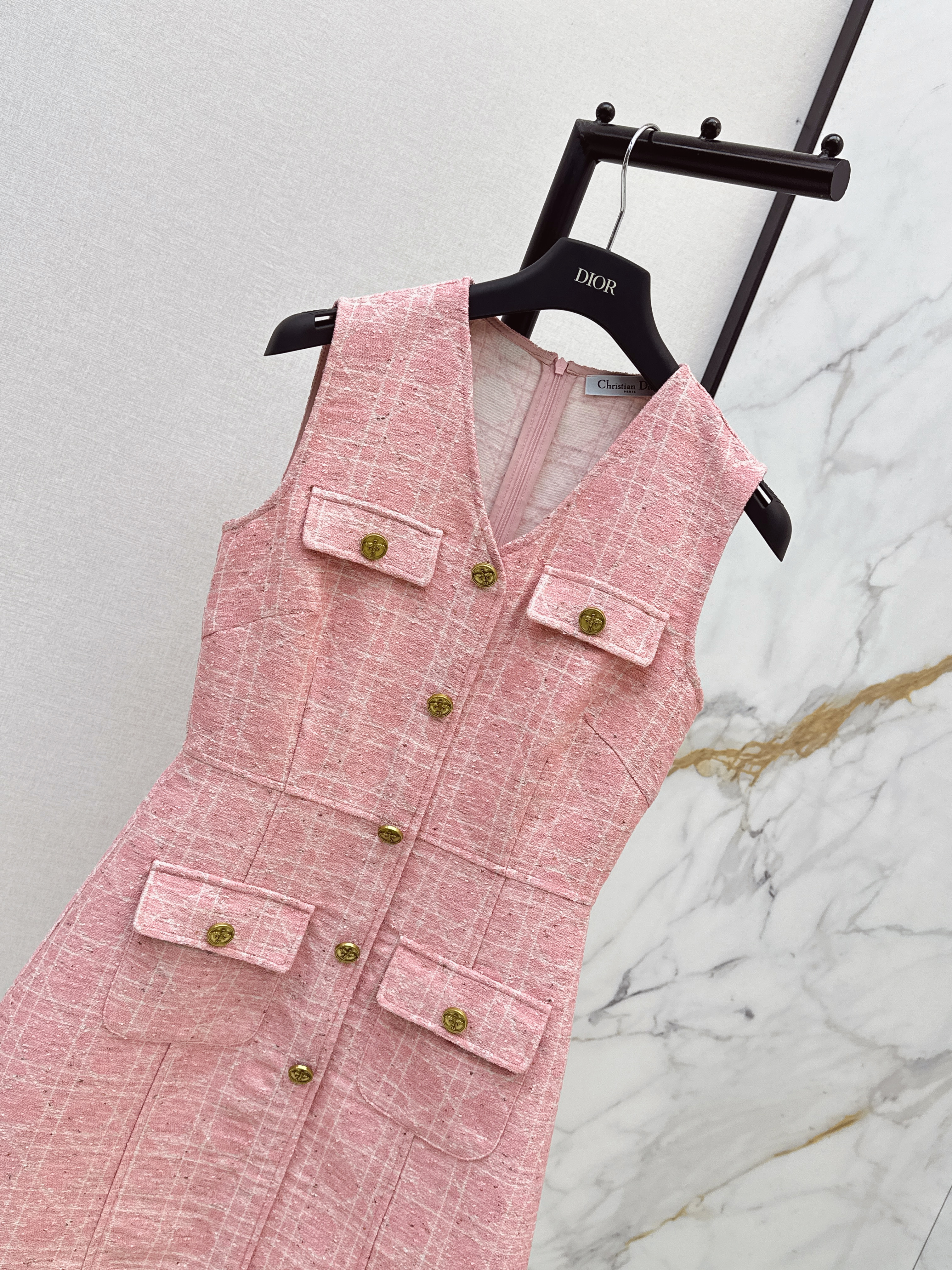 CD 26ss check sleeveless dress