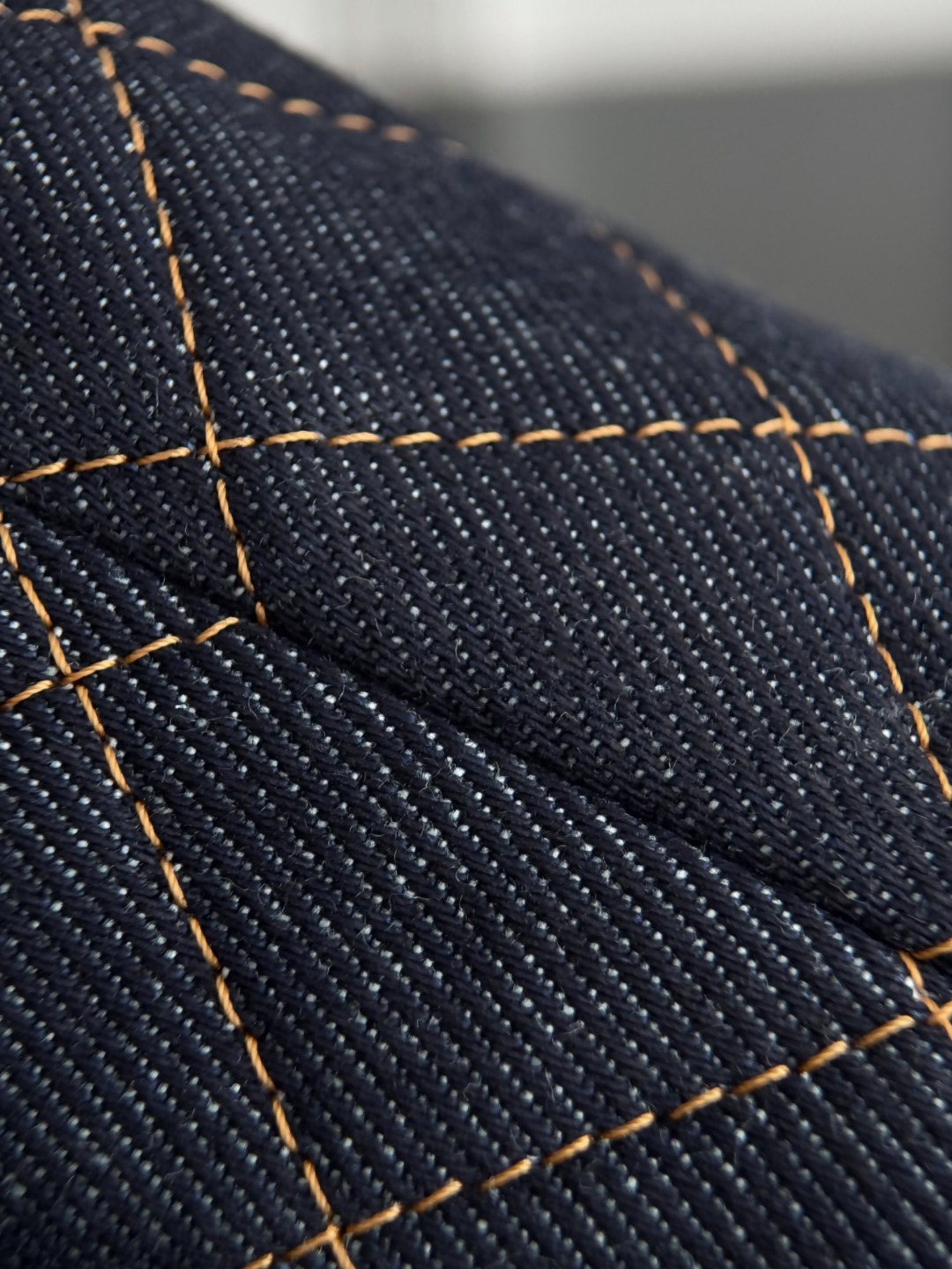 Chan 26P denim clutch with chain