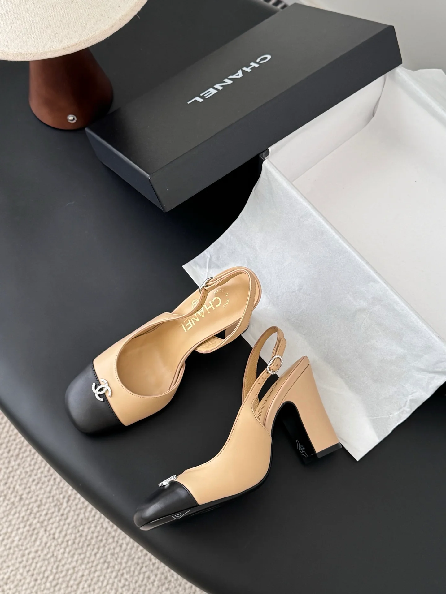 Chan 25fw slingback mary jane chunky heels