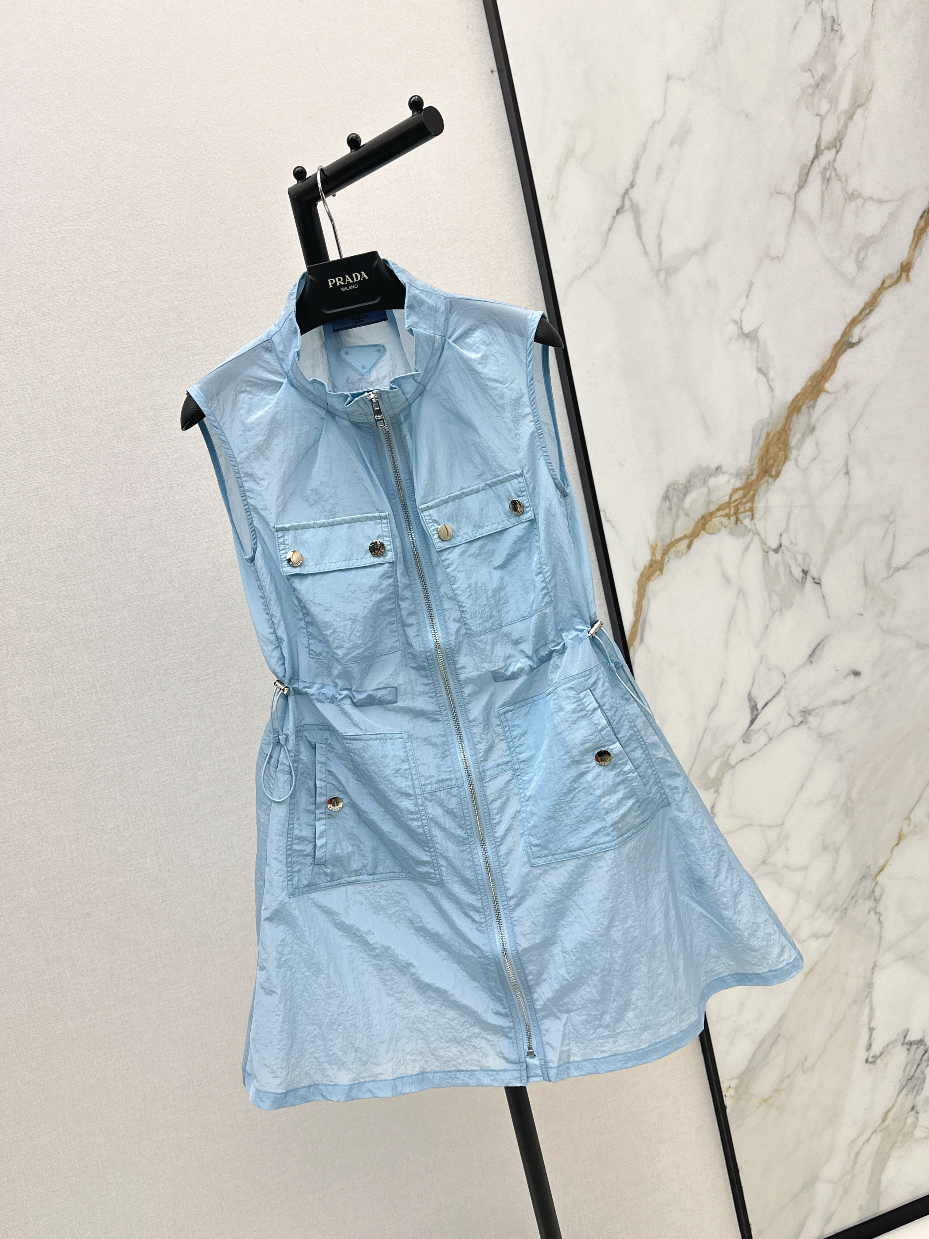 Pra 26ss drawstring sleeveless dress