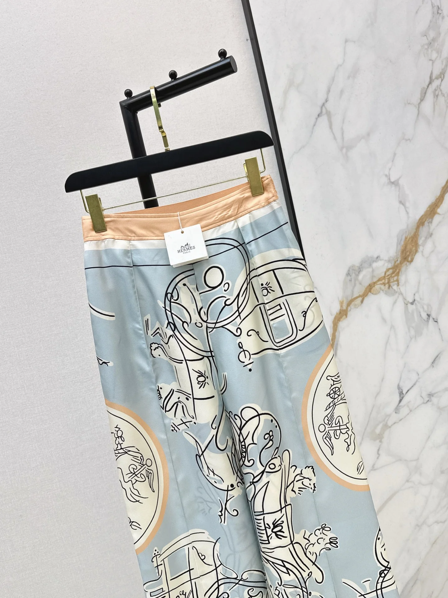 Herm 26ss print wide-leg pants