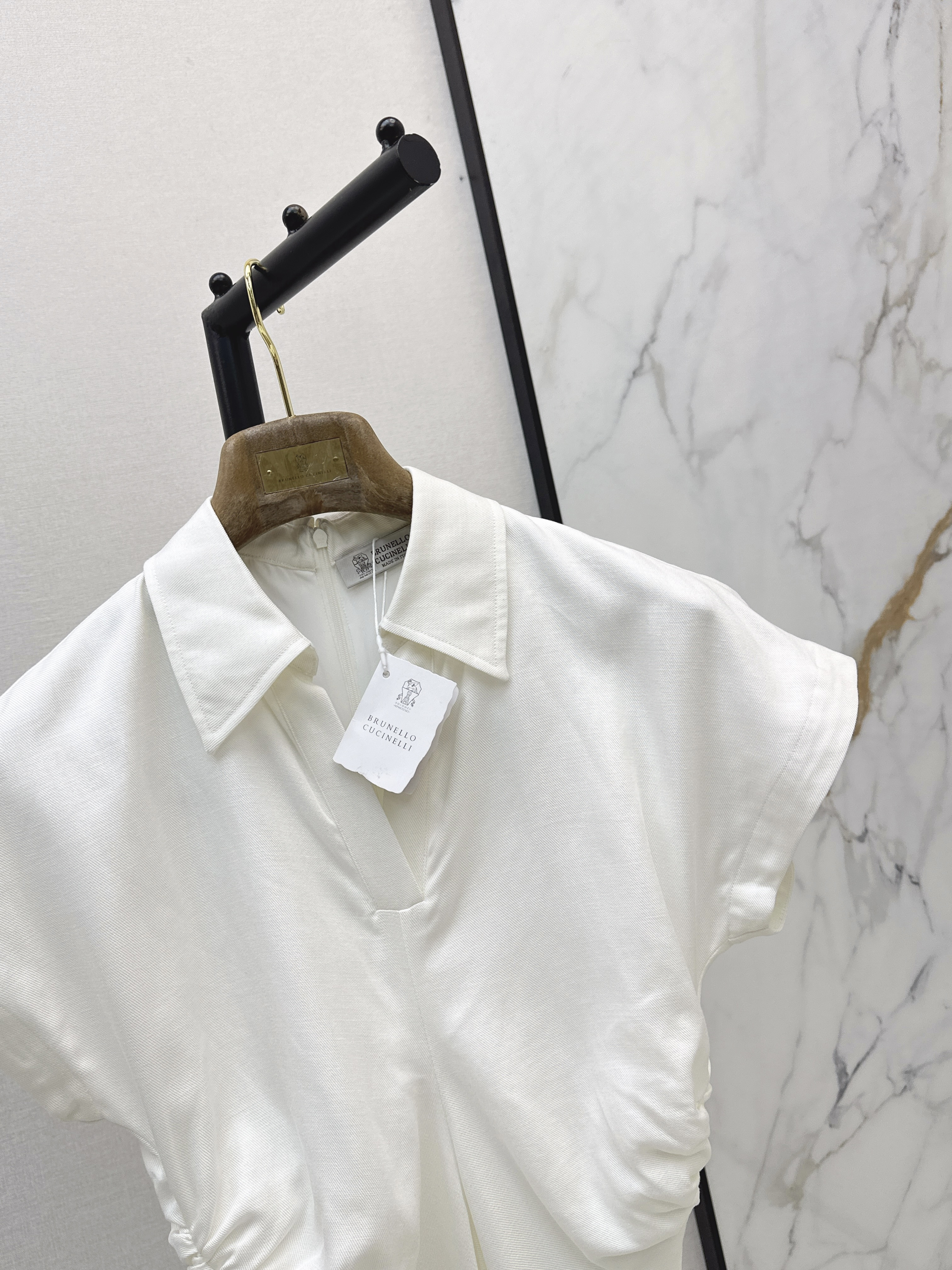 Brun 26ss ruched waist dress