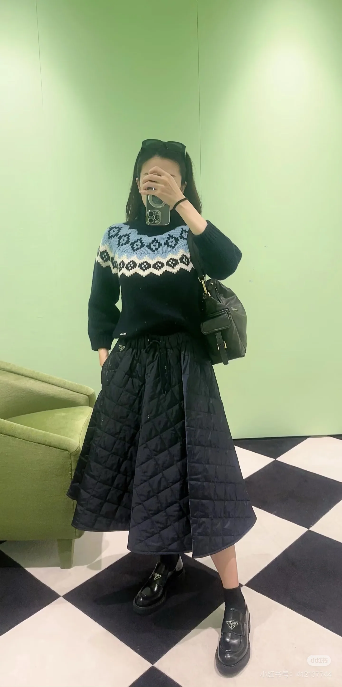 Prad 25fw jacquard sweater