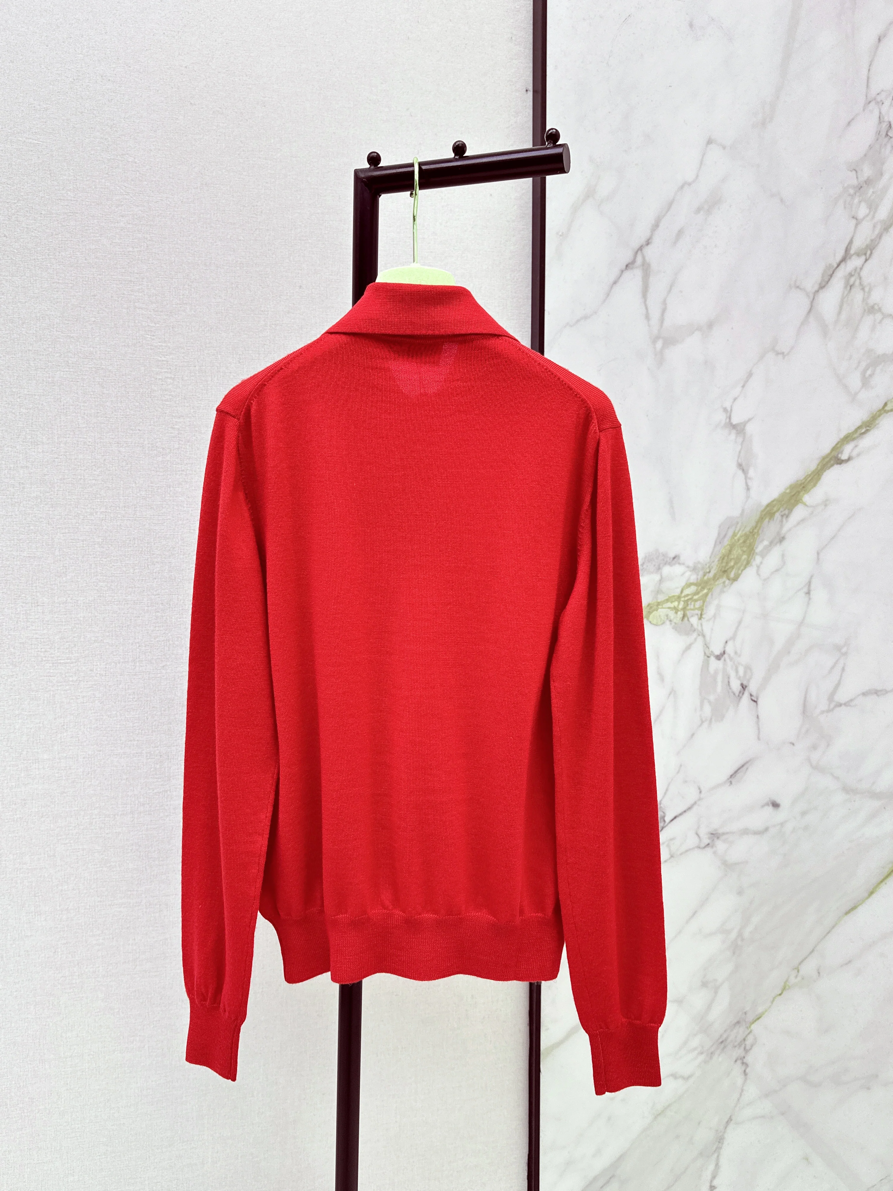 Miu 26ss jacquard polo sweater