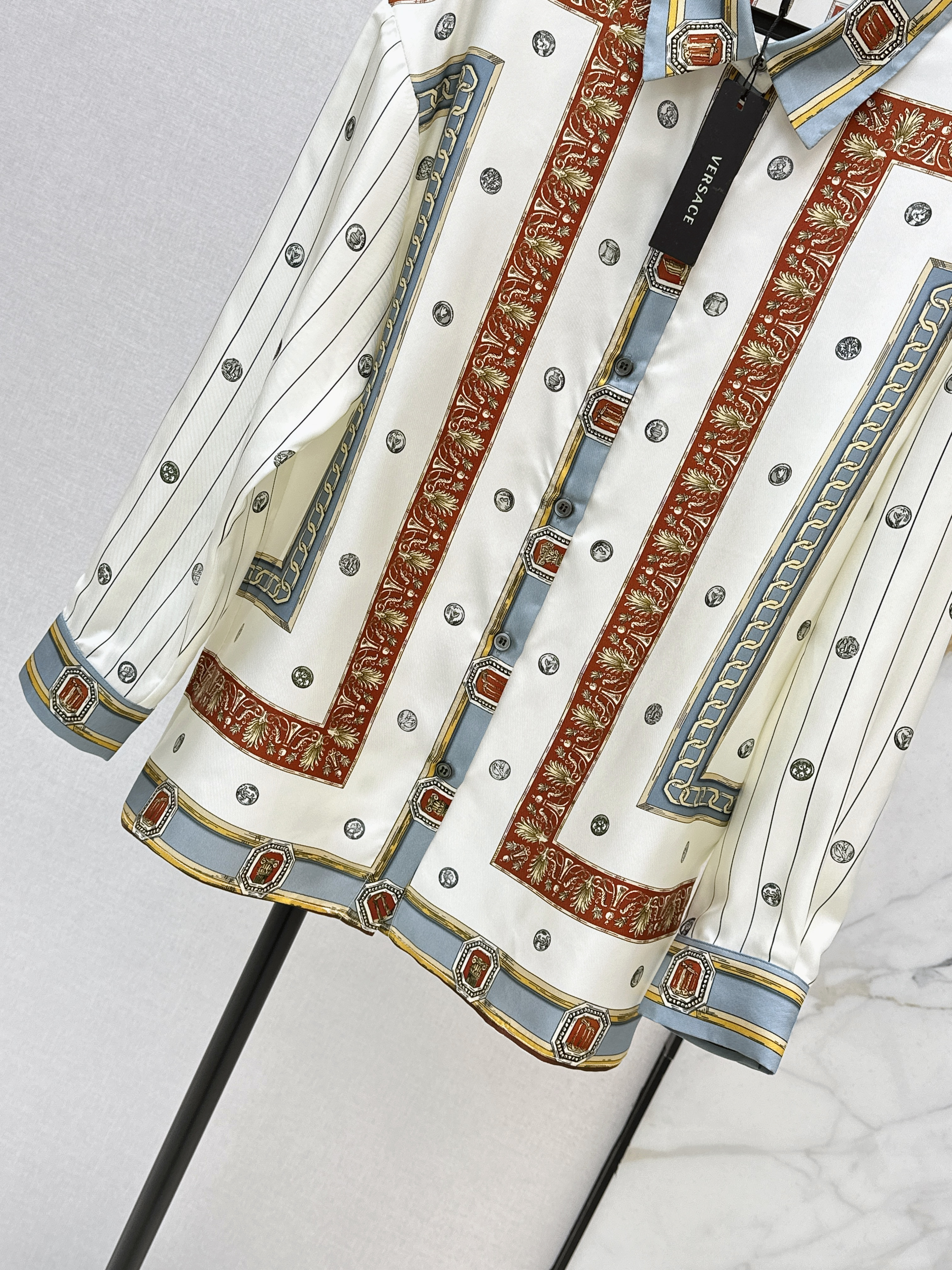 Ver 26ss print silk shirt