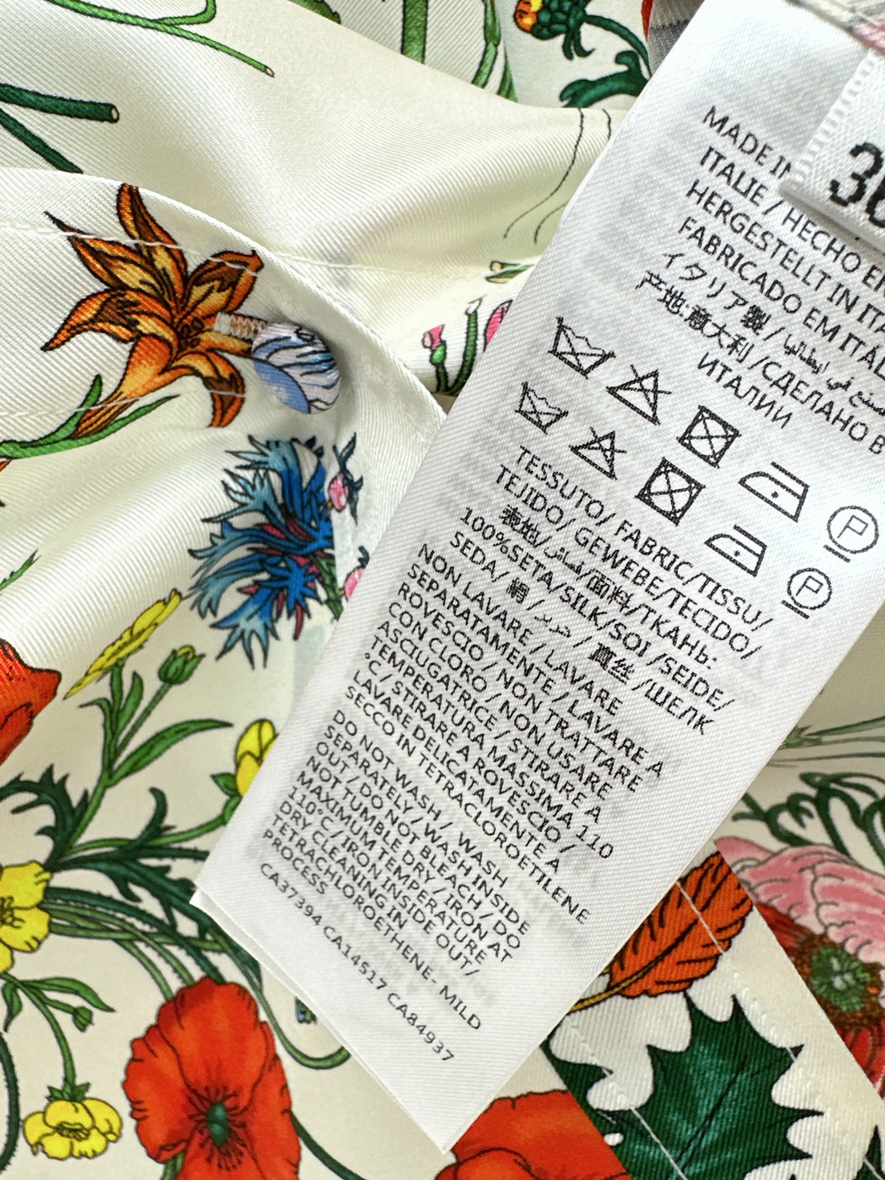 Gucc 26ss flower silk shirts