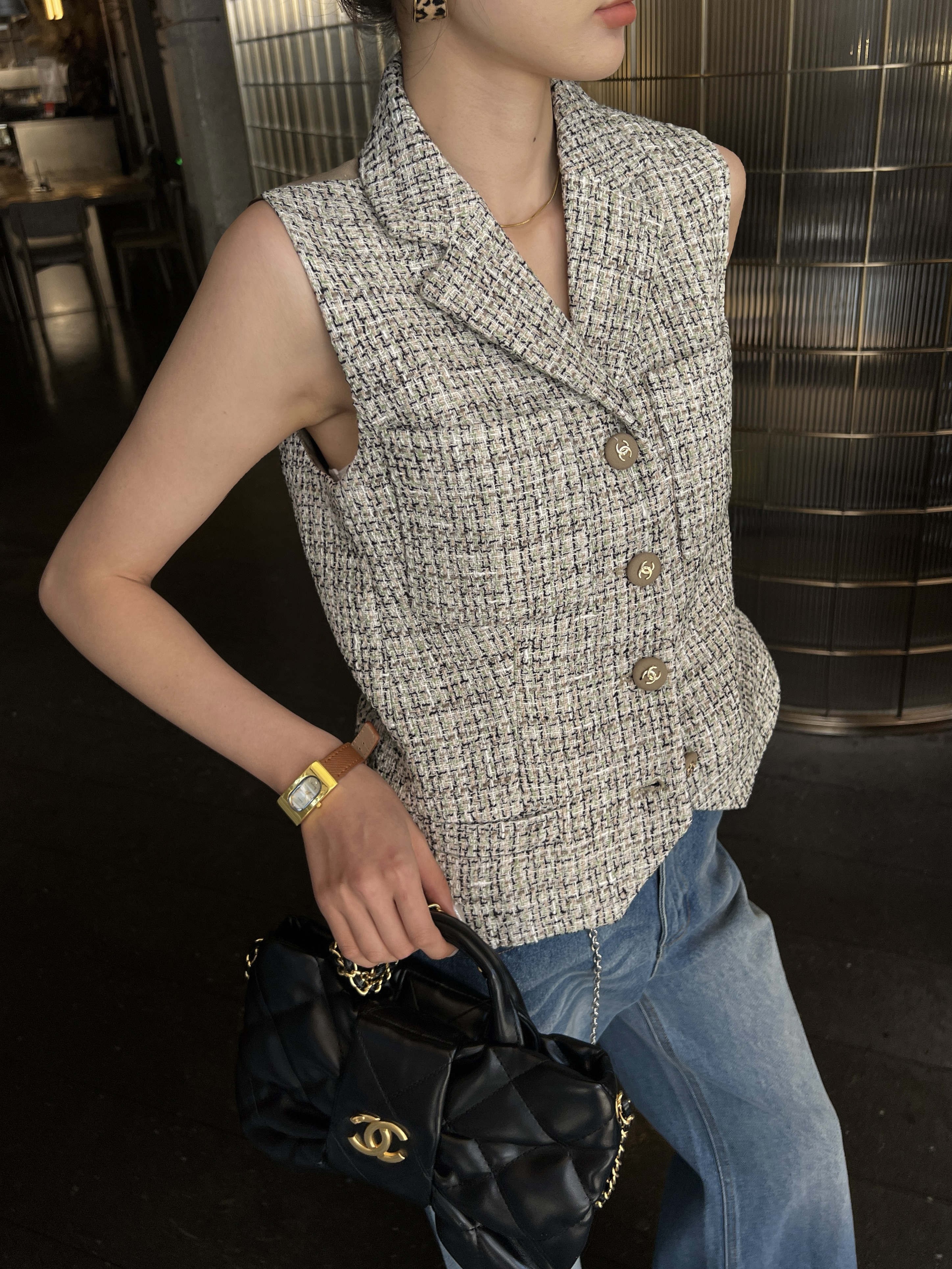 Chan 26ss woven waistcoat