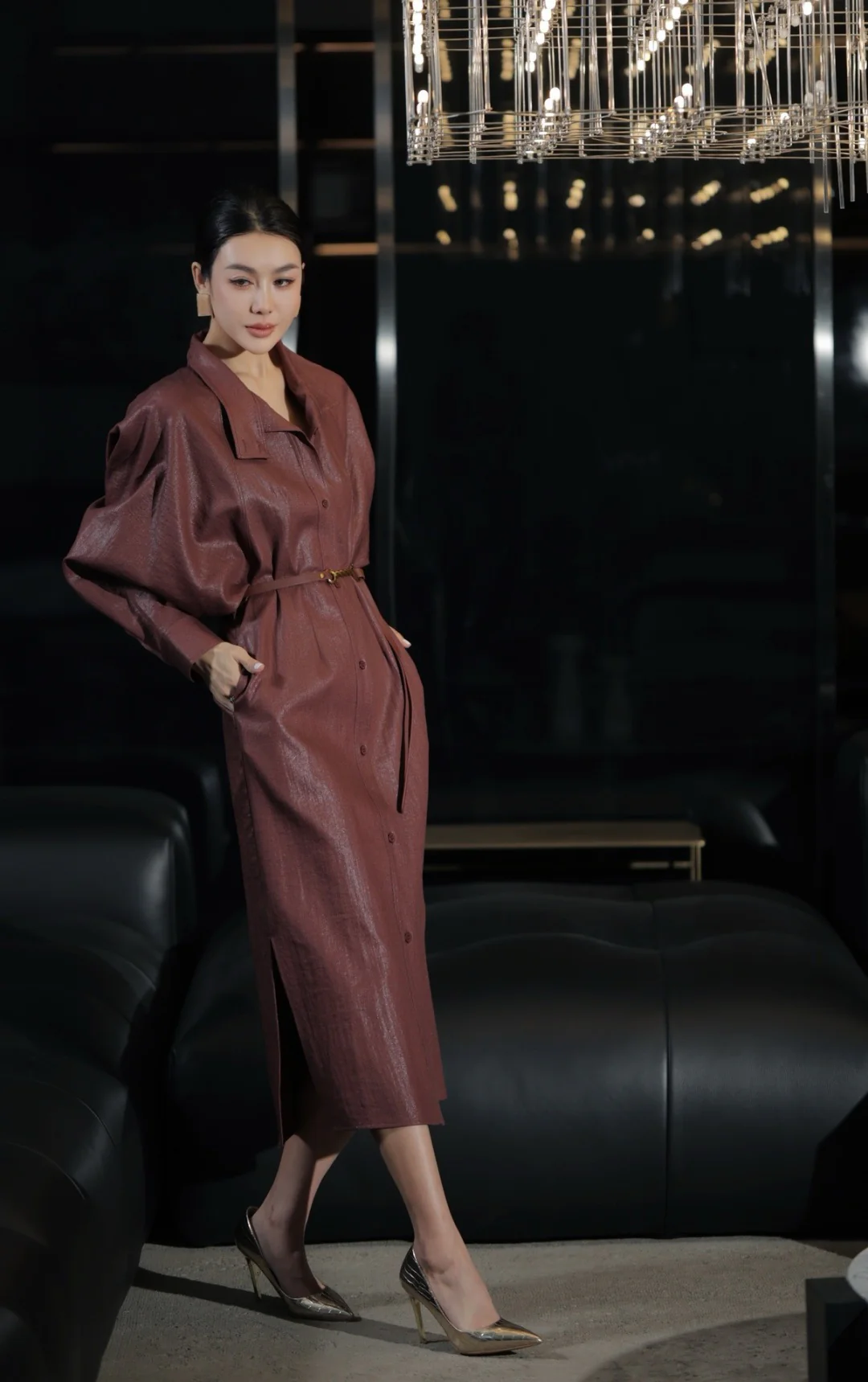 Bott 26ss shirt dress with belted