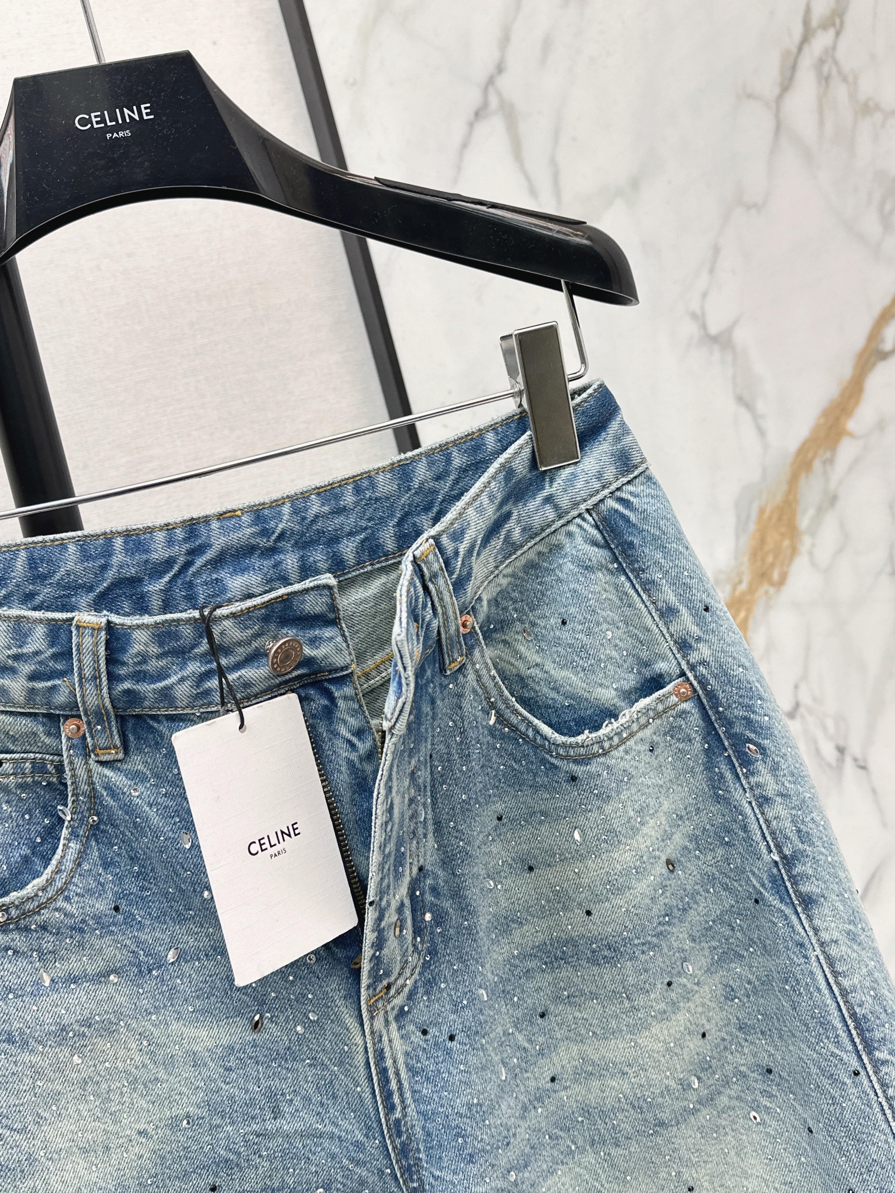 Celi 26ss rhinestone jeans