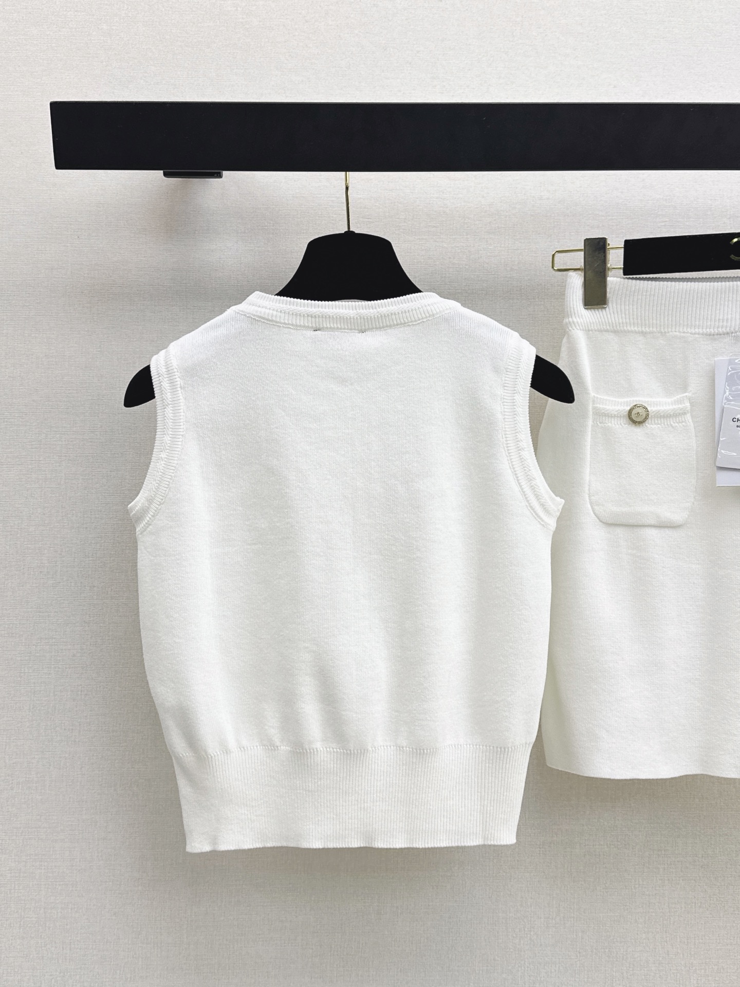 Chan 26ss knit vest skirt set
