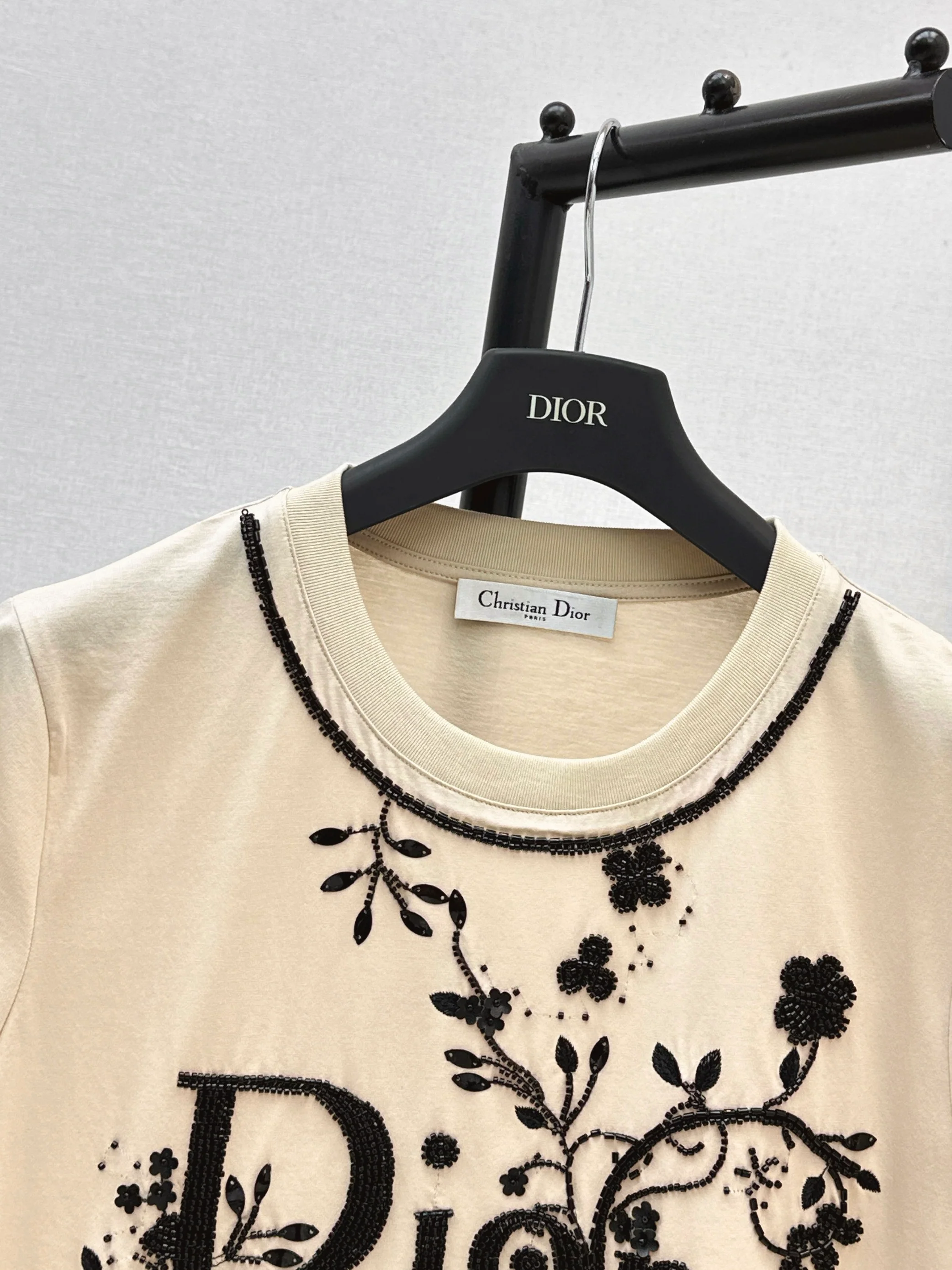 CD 26ss 3d embroidery beading t-shirts