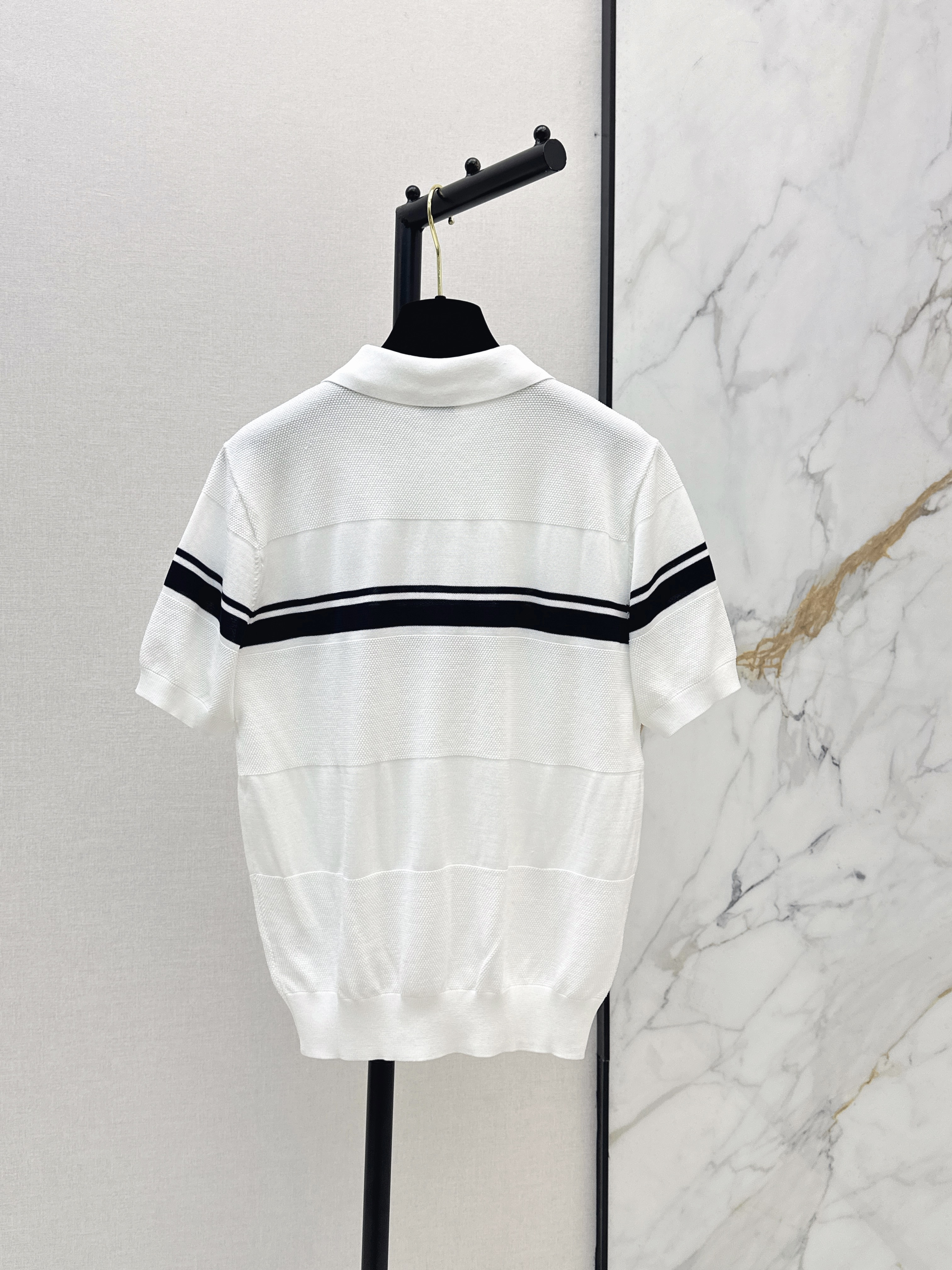 Chan 26ss jacquard polo top