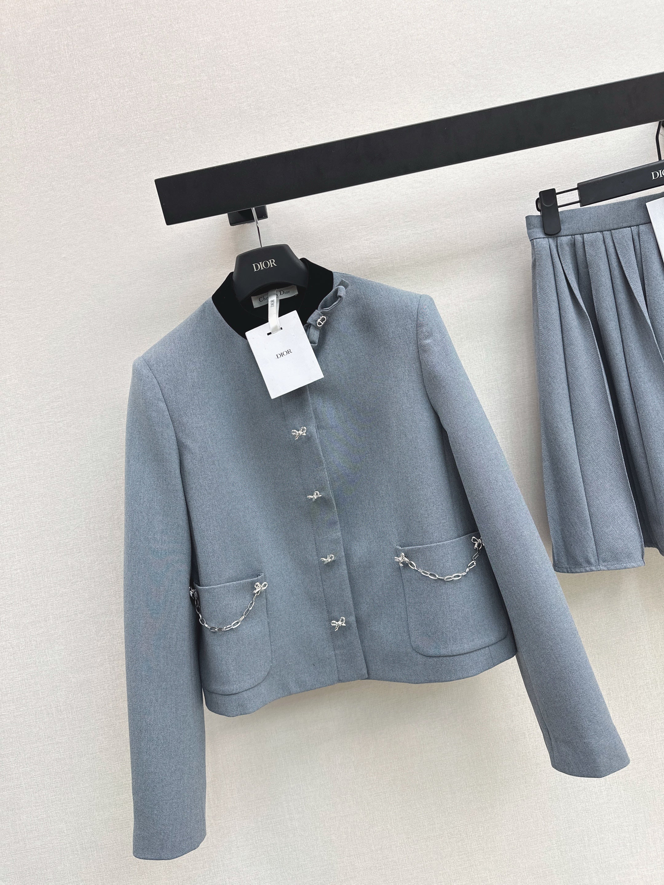 CD 26ss contrast stand-collar jacket