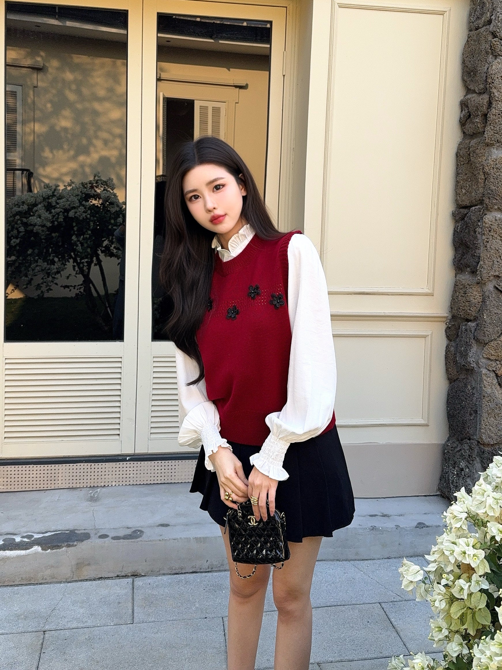 Chan 26ss elegant shirts knit vest