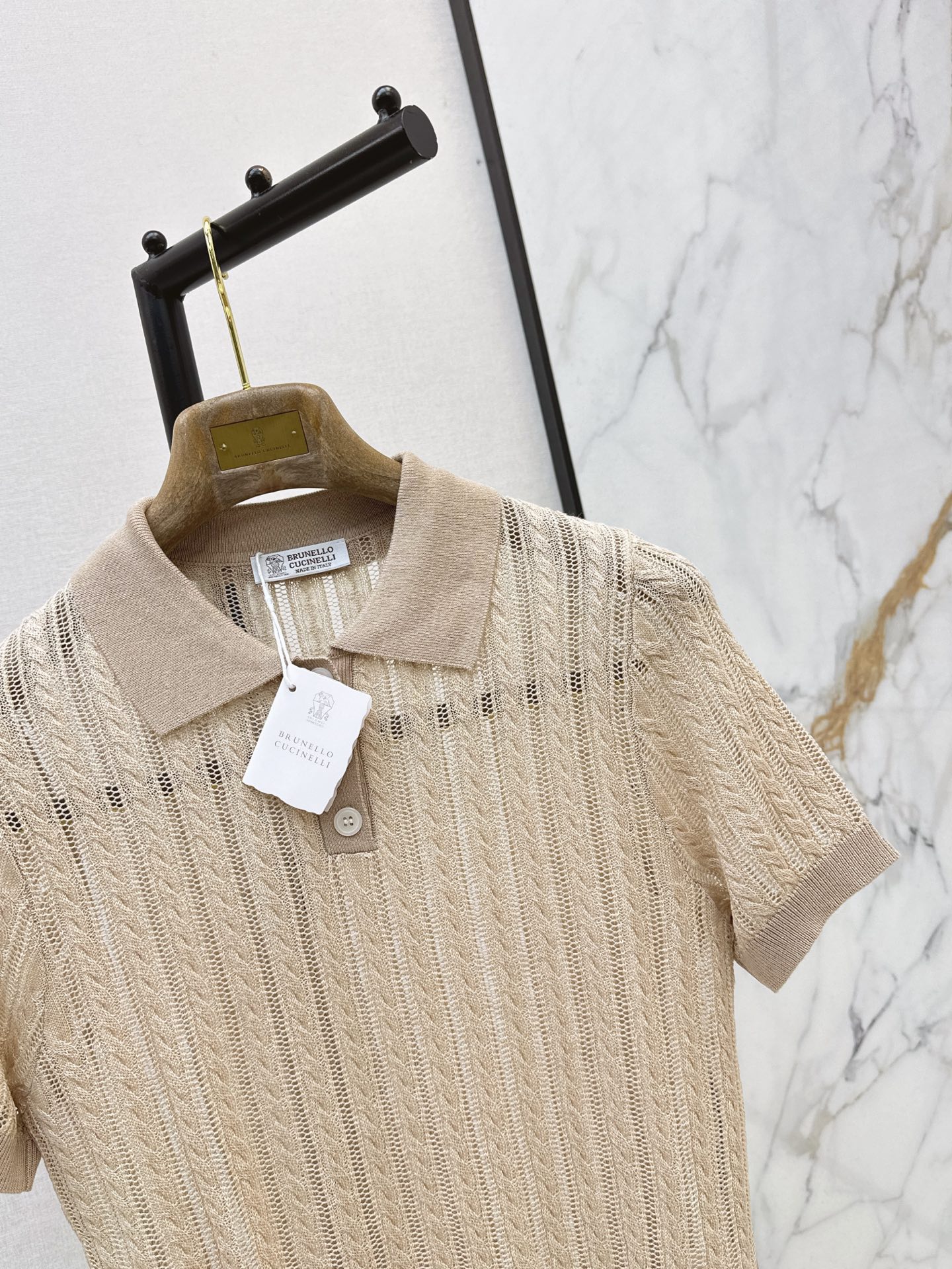 Brun 26ss hollow knit polo
