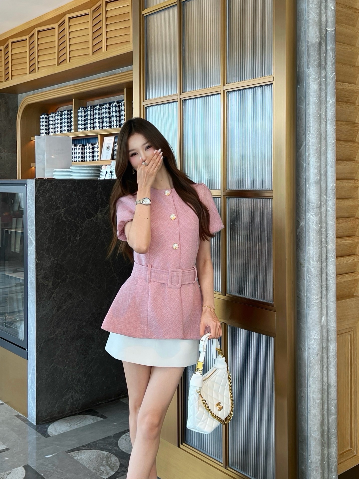 Chan 26ss belted woven jacket