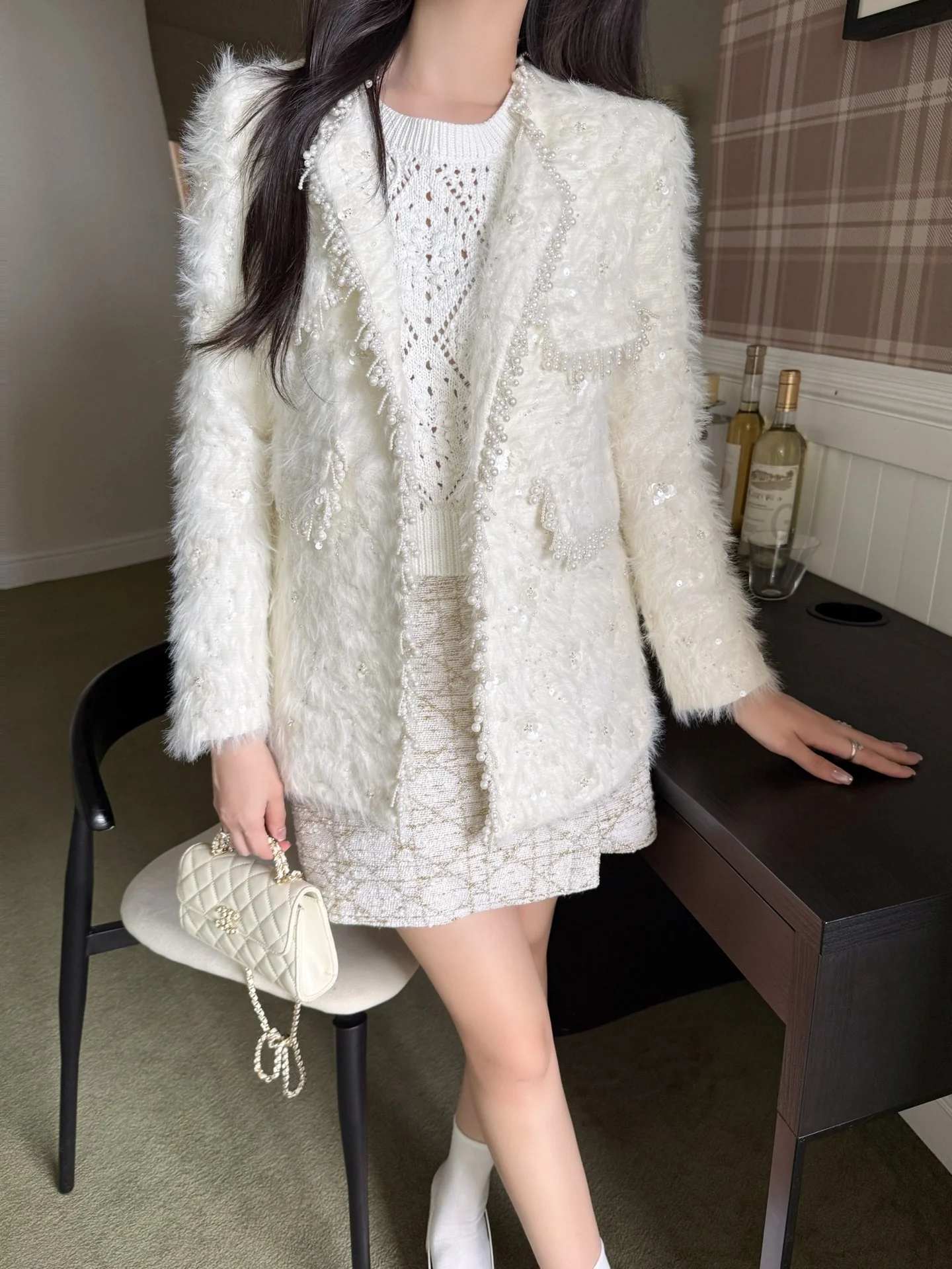 Chan 25fw tweed woven jacket