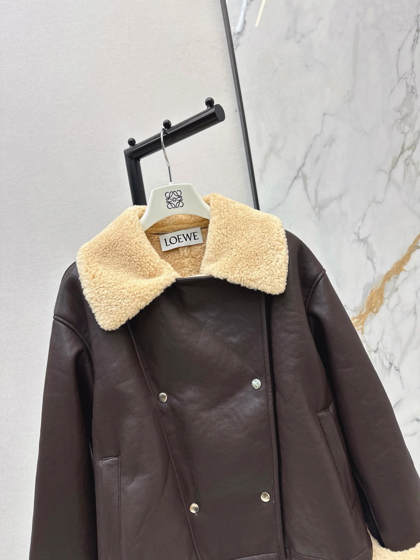 Loe 25fw lamb fleece biker