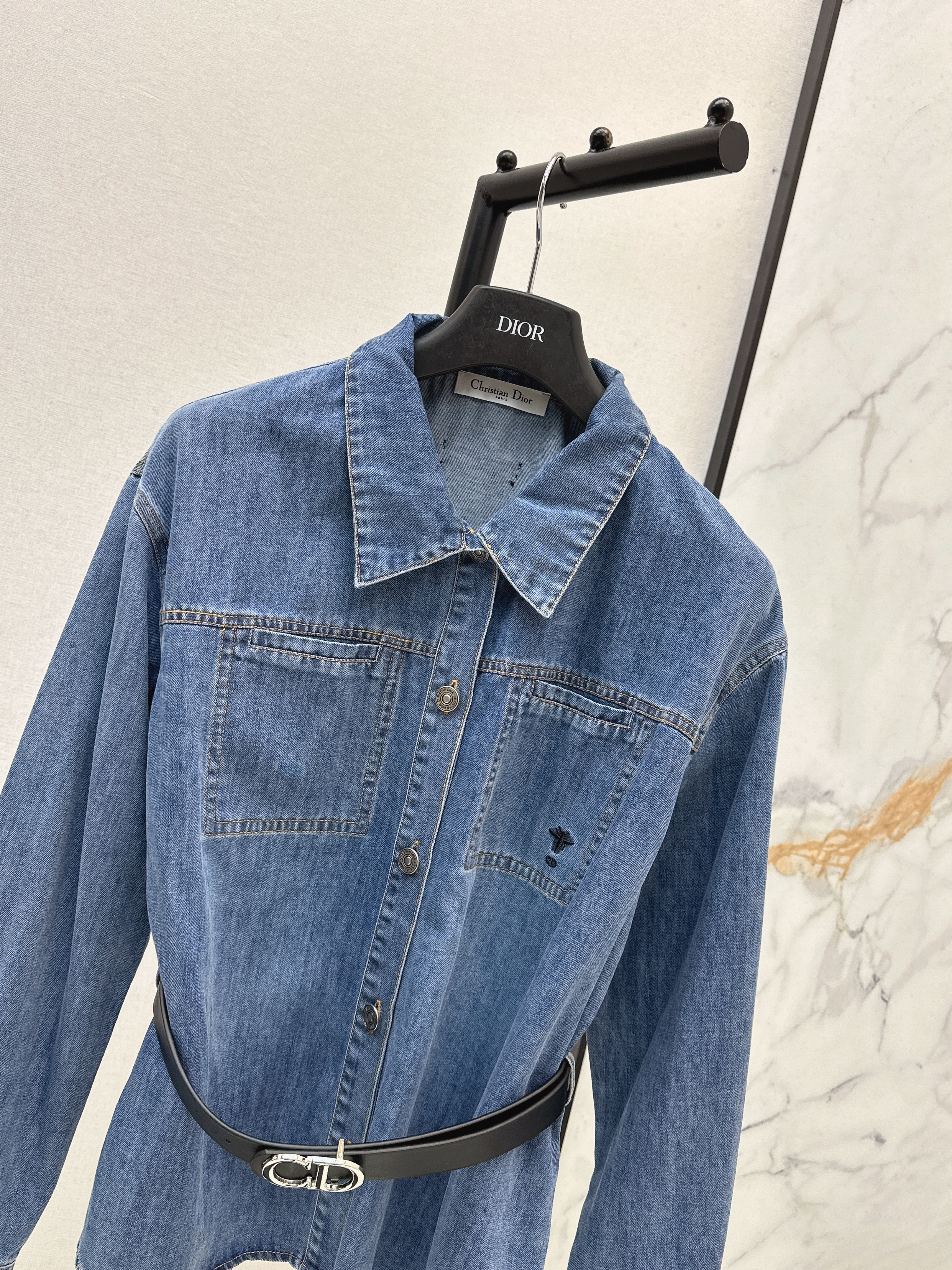 CD 26ss belted denim shirt