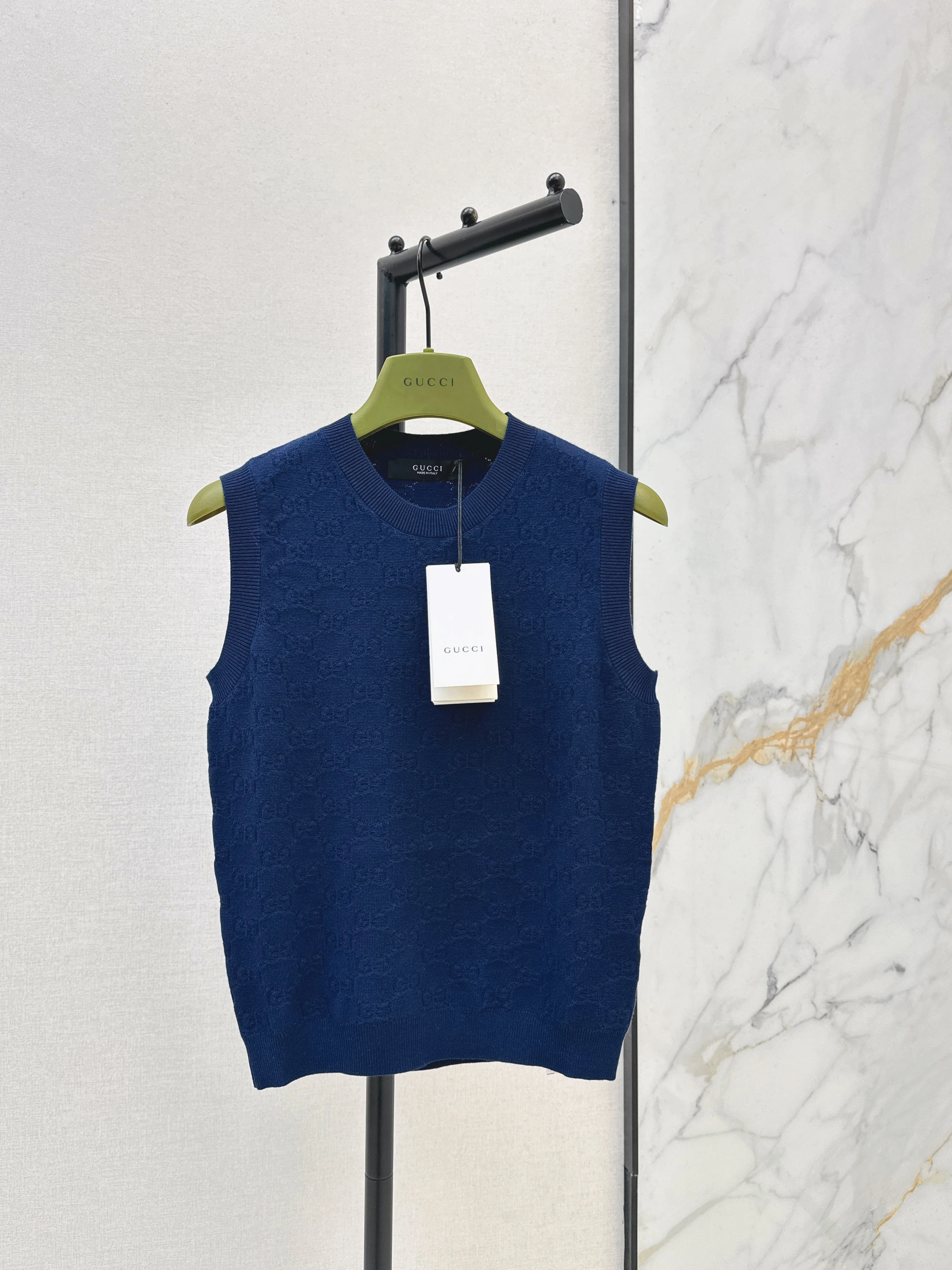 Gucc 26ss jacquard knitted vest