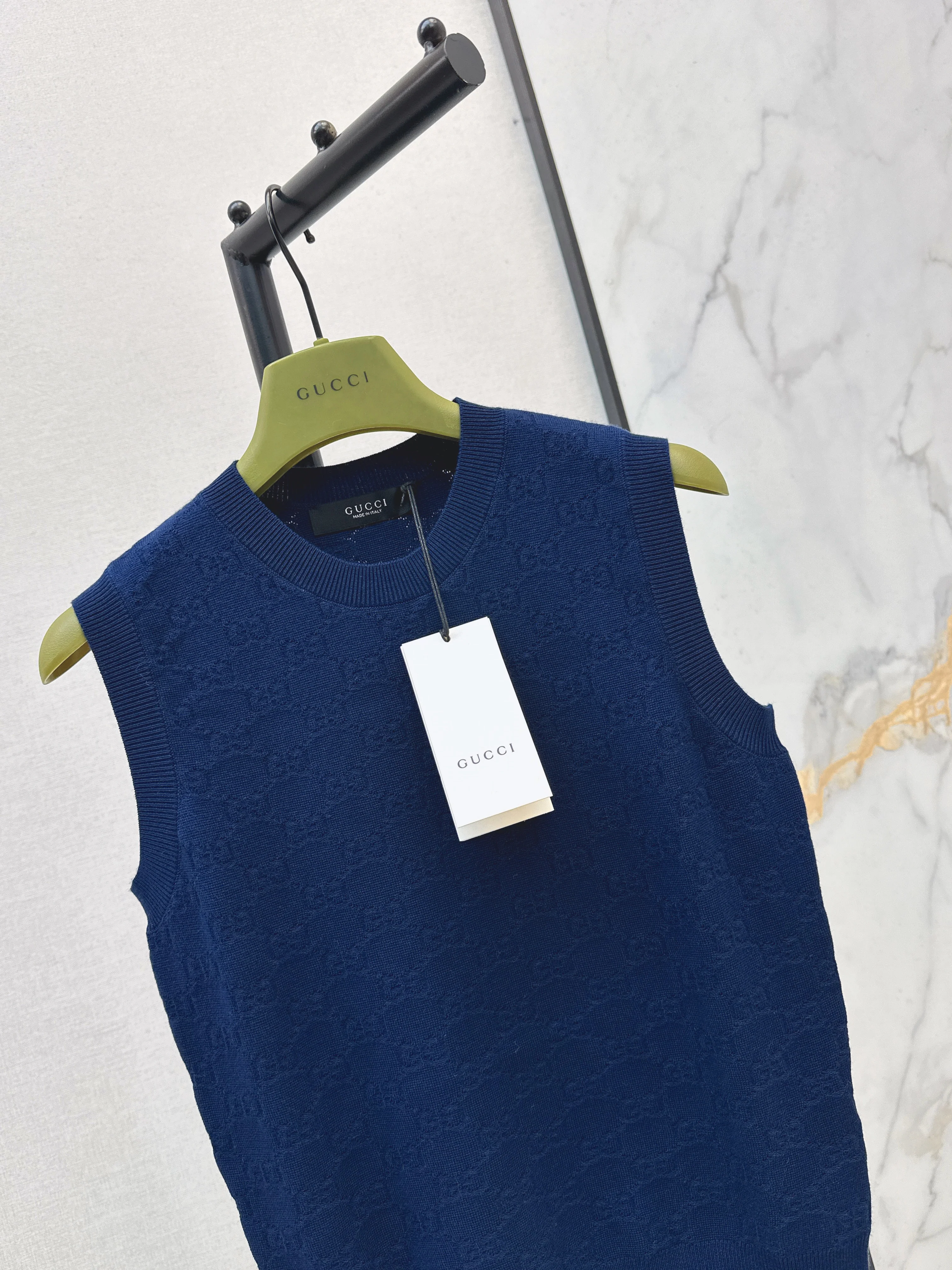 Gucc 26ss jacquard knitted vest