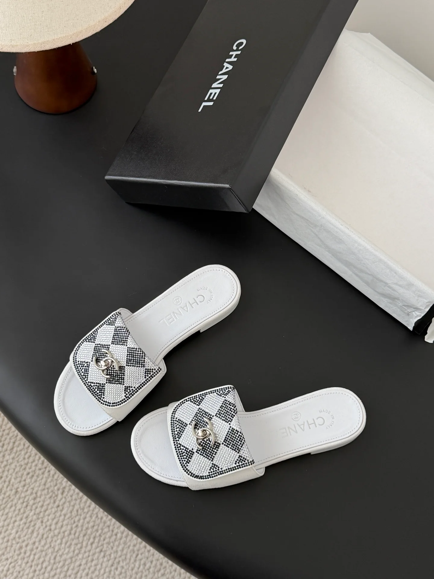 Chan 26ss rhinestone-embellished sandals